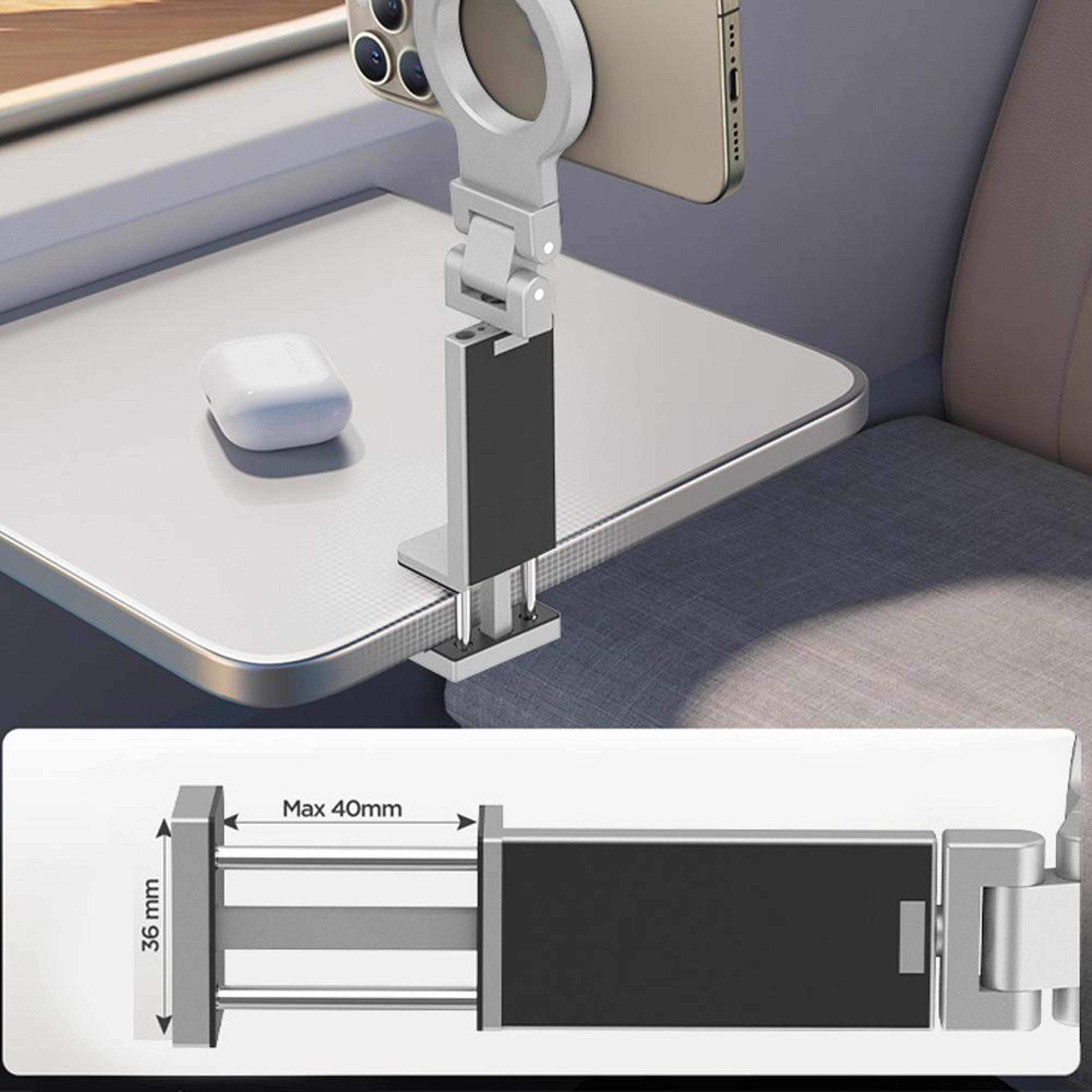 Magnetic Travel Phone Holder Flexible Rotating Airplane Phone Stand 3