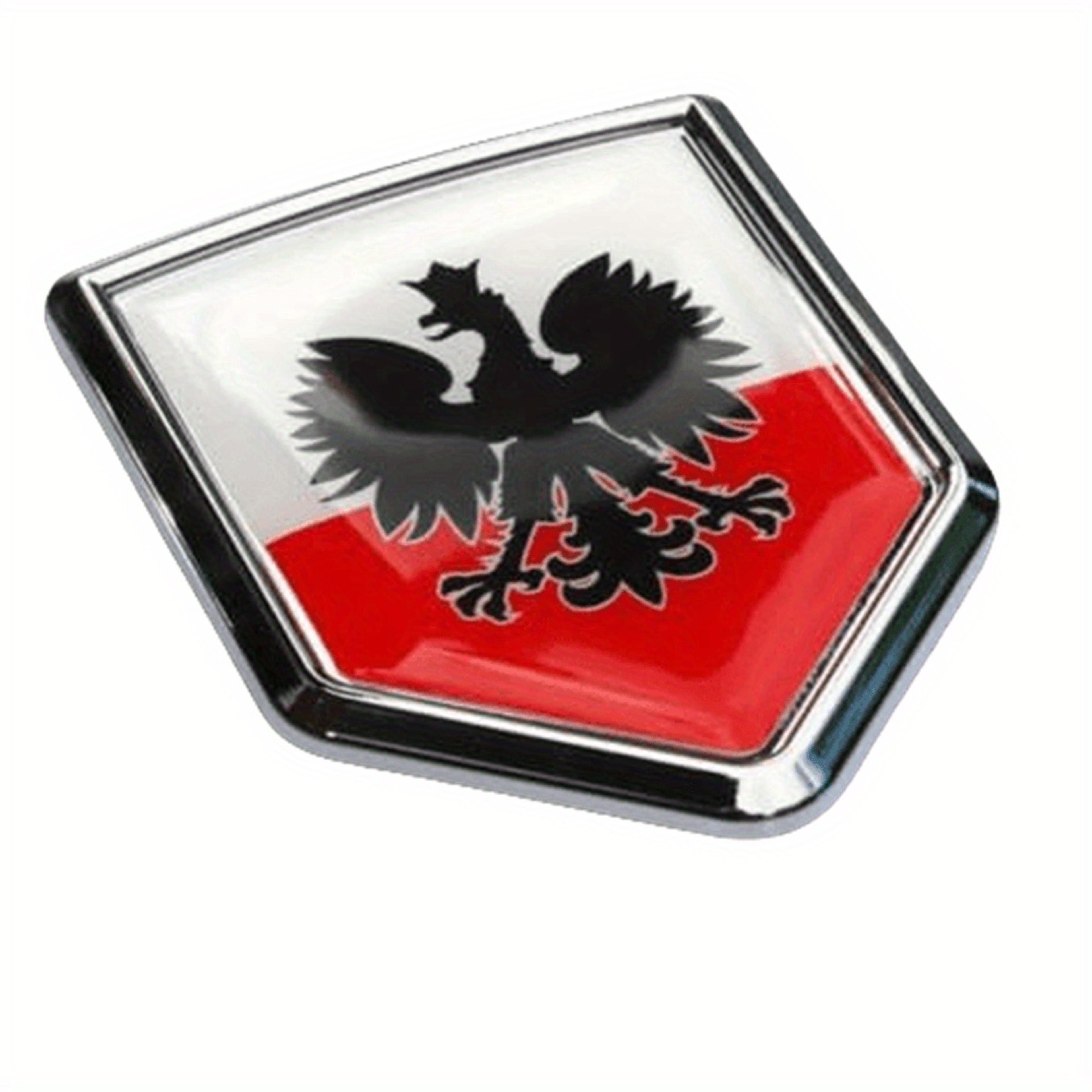 Polish White Eagle Chrome Car Emblem Shield Decal 7