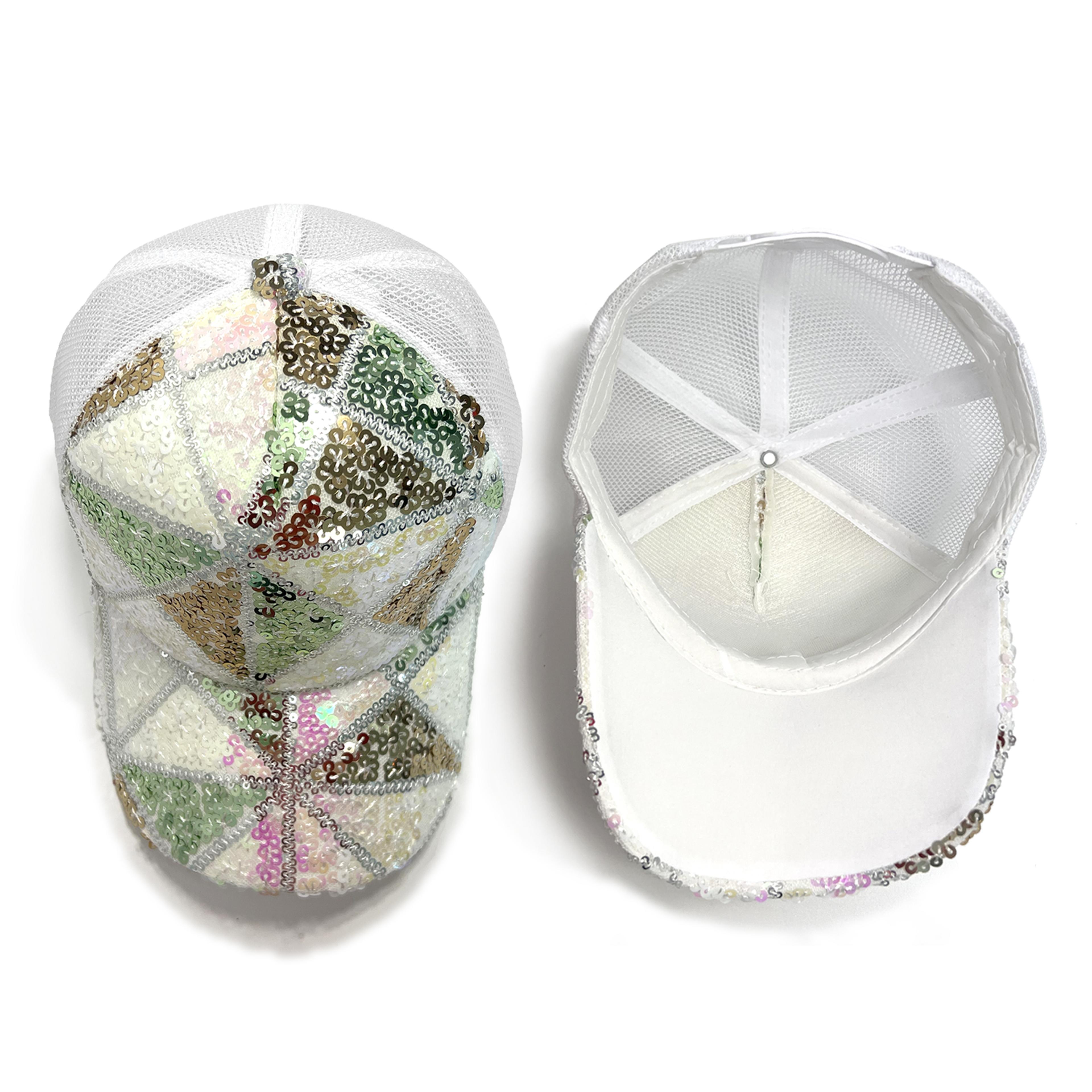 Shiny Sequin Mesh Baseball Cap Adjustable Summer Sun Hat 3