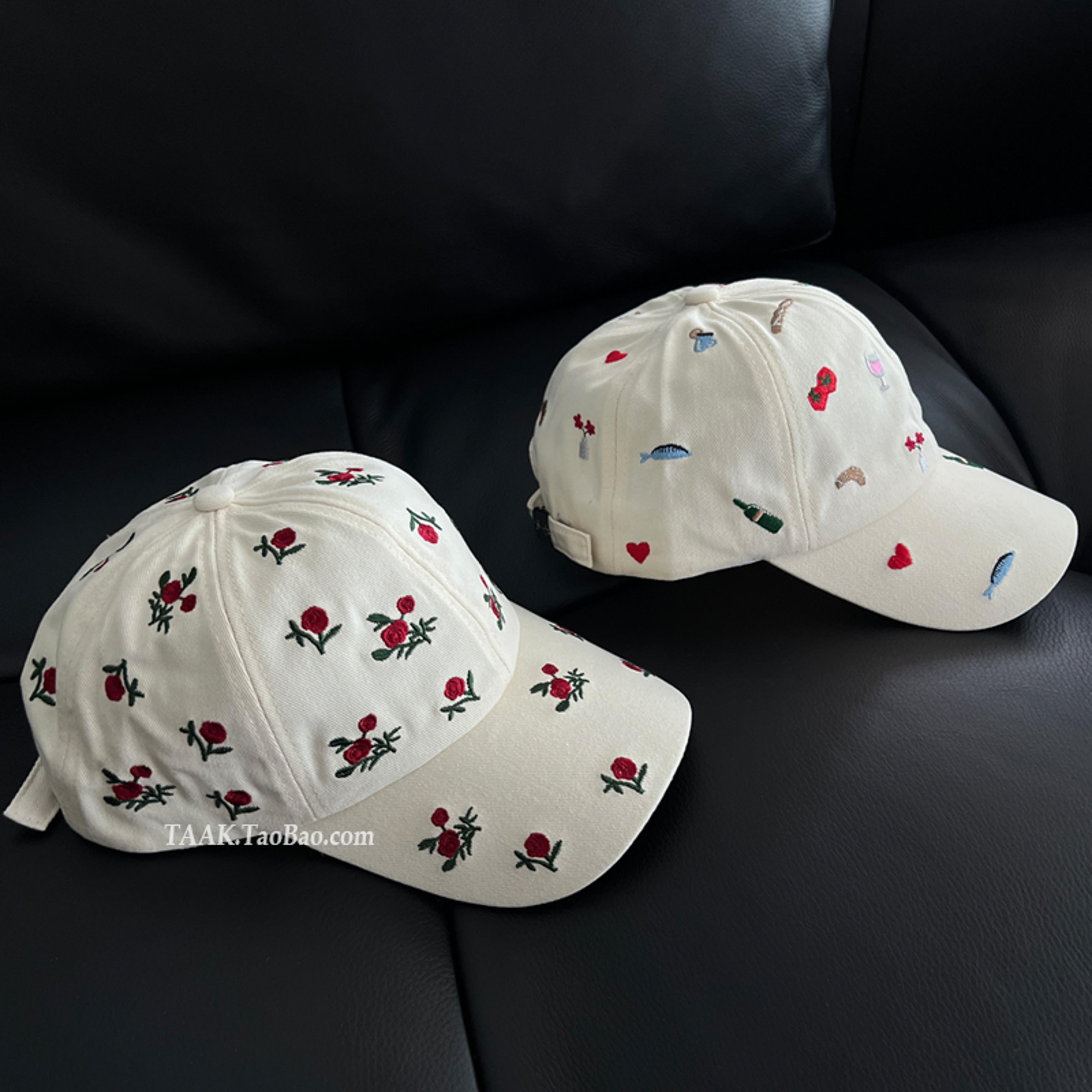 Rose Embroidered Baseball Cap Adjustable Unisex Summer Sun Hat 2