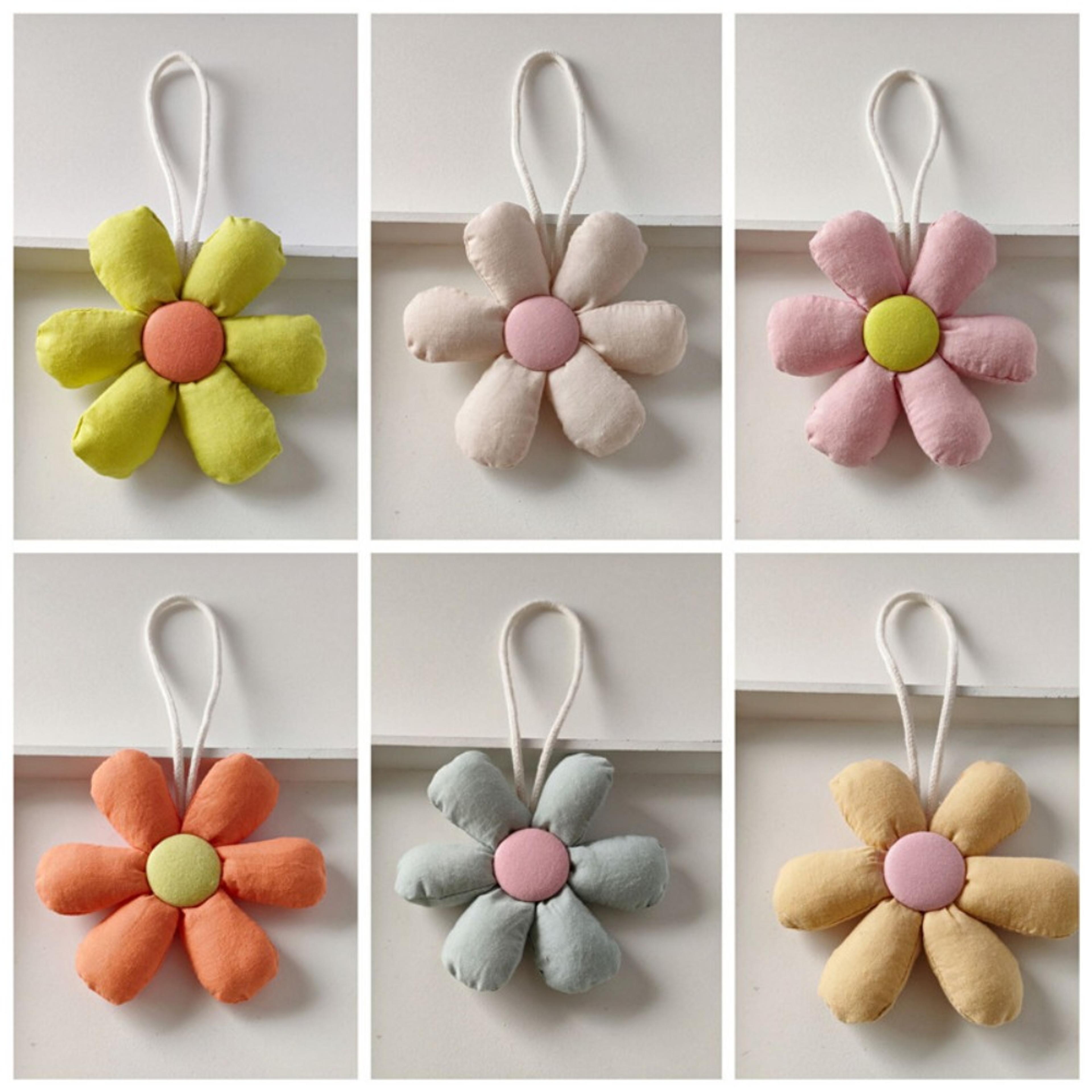 candy color stuffed flower bag charm floral keychain for handbags and backpacks