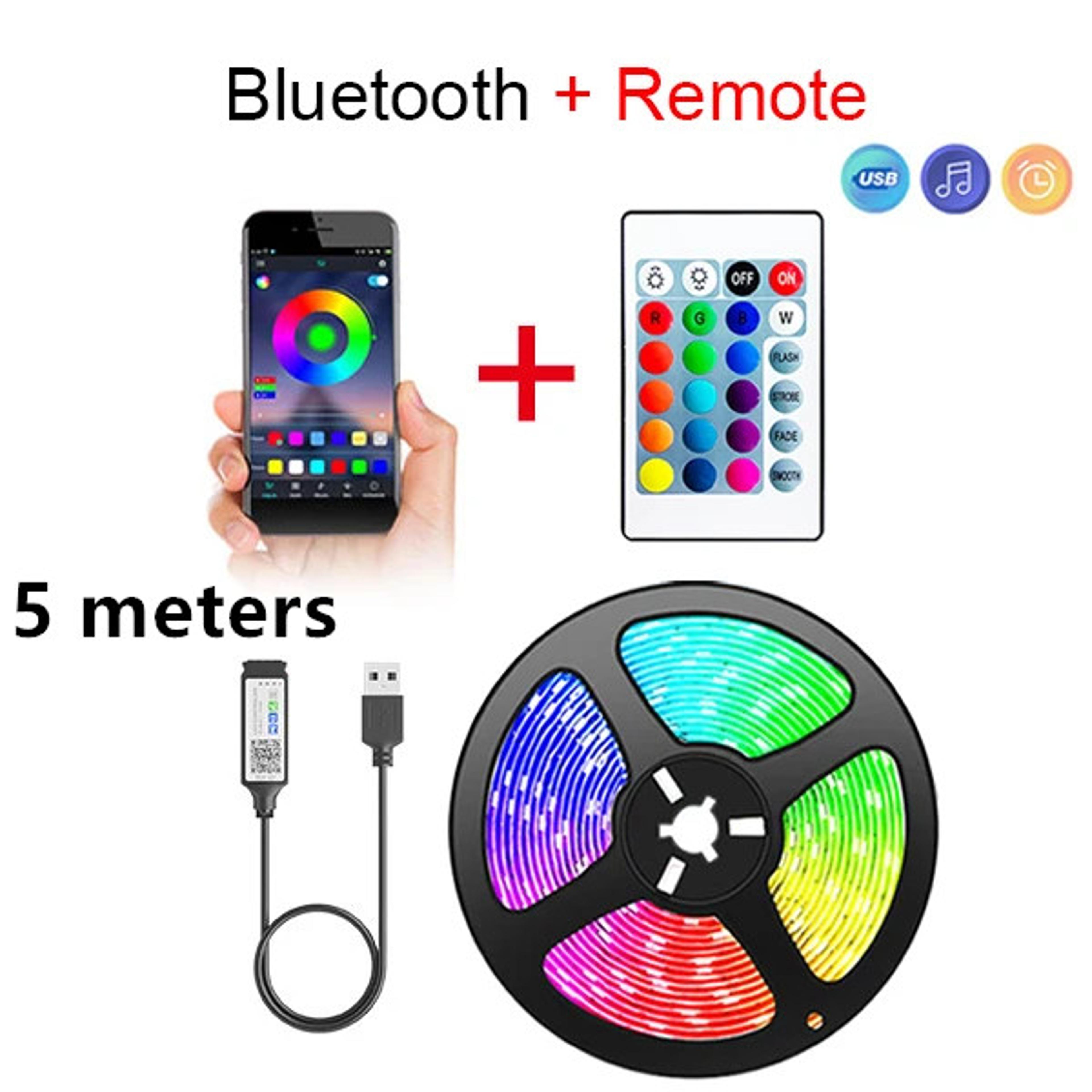 Smart Bluetooth RGB LED Strip Lights With App Control For TV Bedroom And Game Room 8