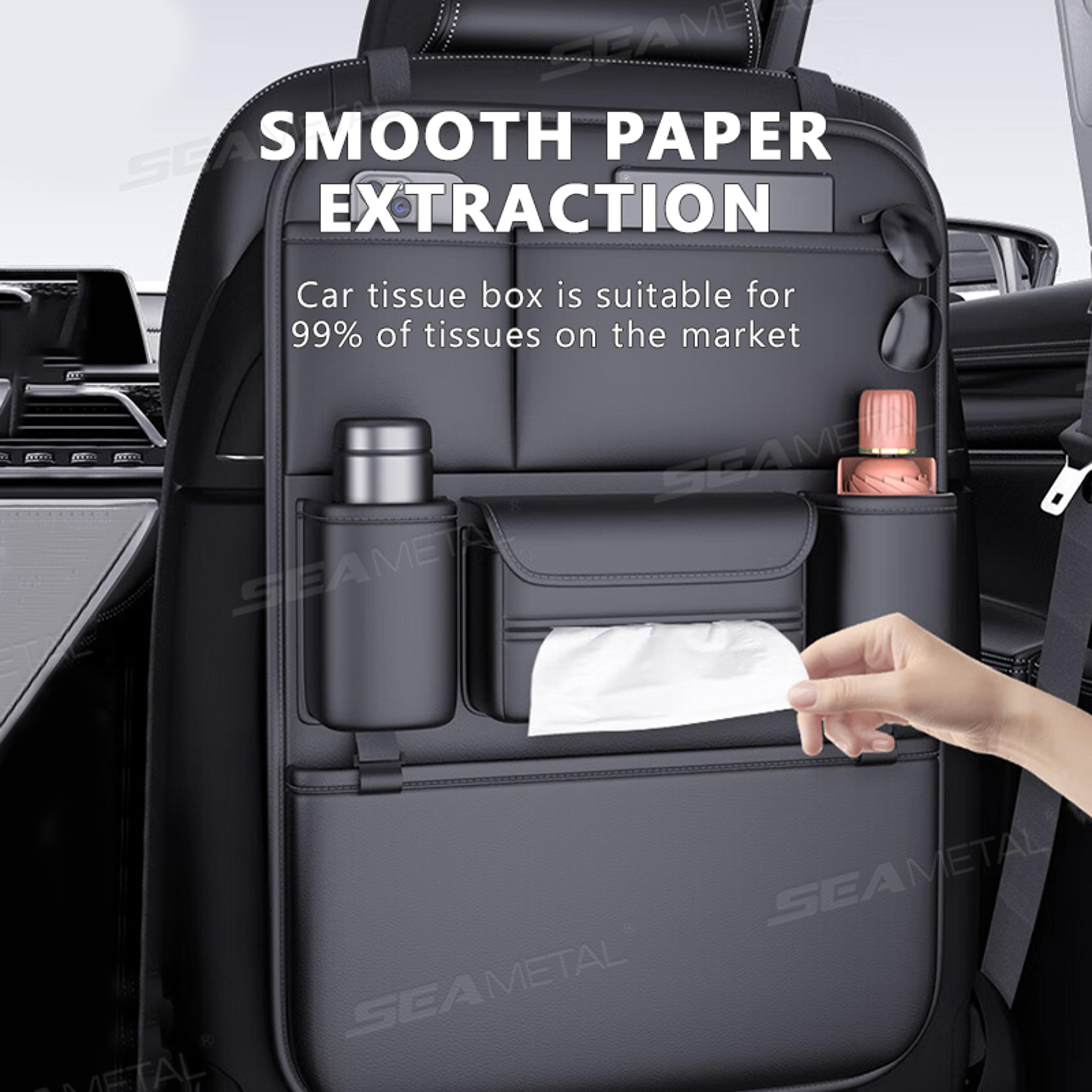 Car Backseat Organizer Waterproof Seat Protector With Cup And Tissue Holder 3