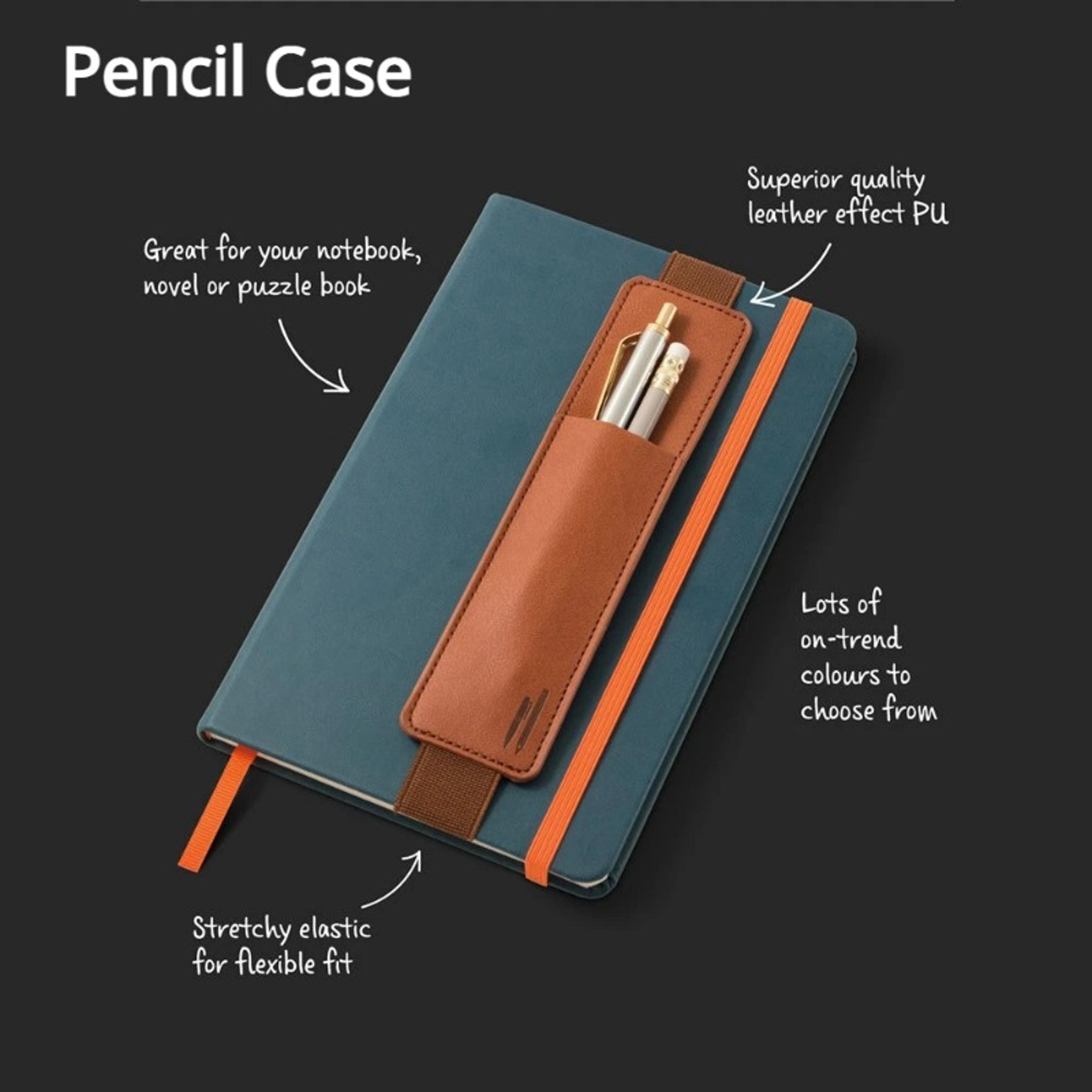 PU Leather Elastic Pen Holder For Notebook And Journal 2