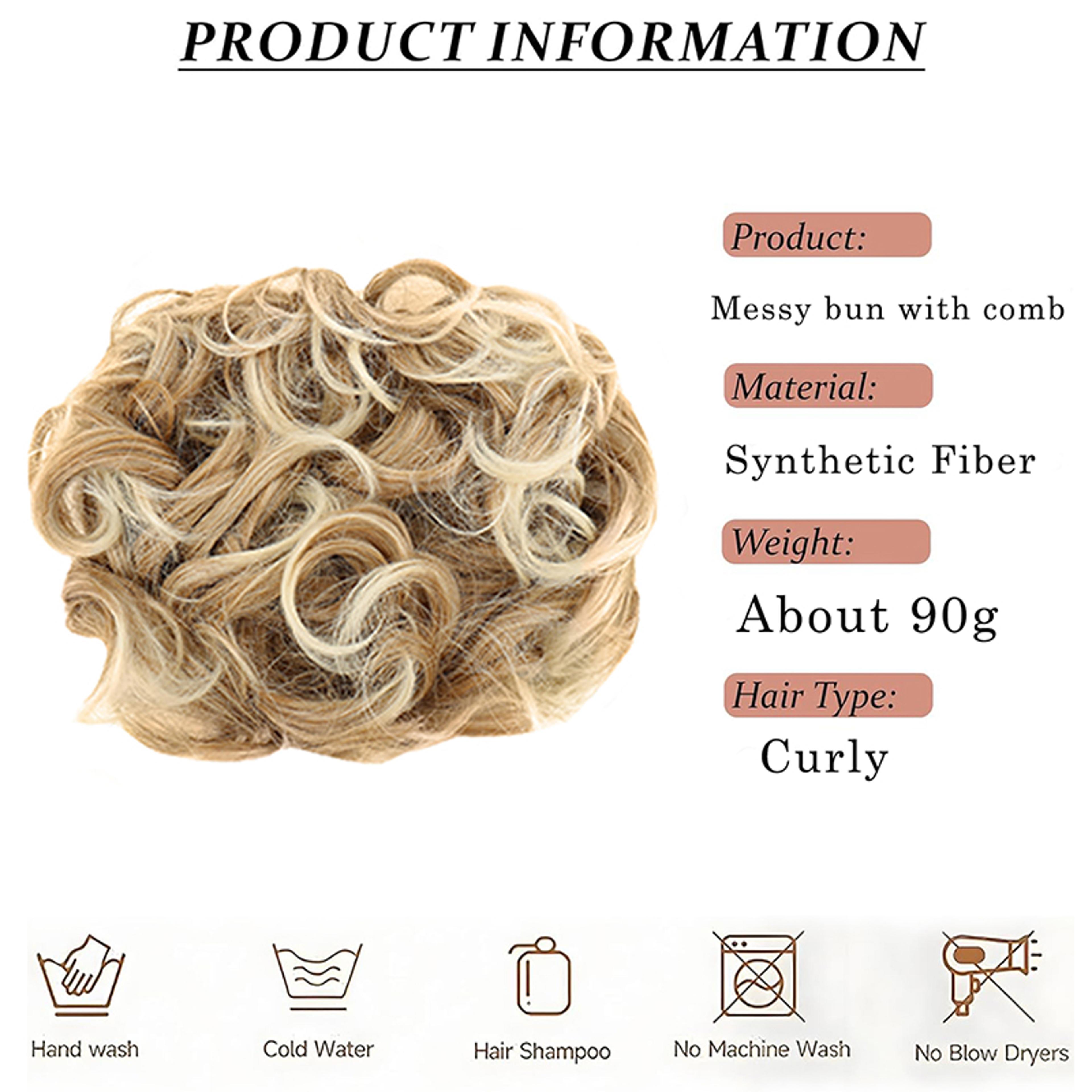 Messy Curly Bun Hair Extension Clip In Chignon Hairpiece For Instant Volume 2