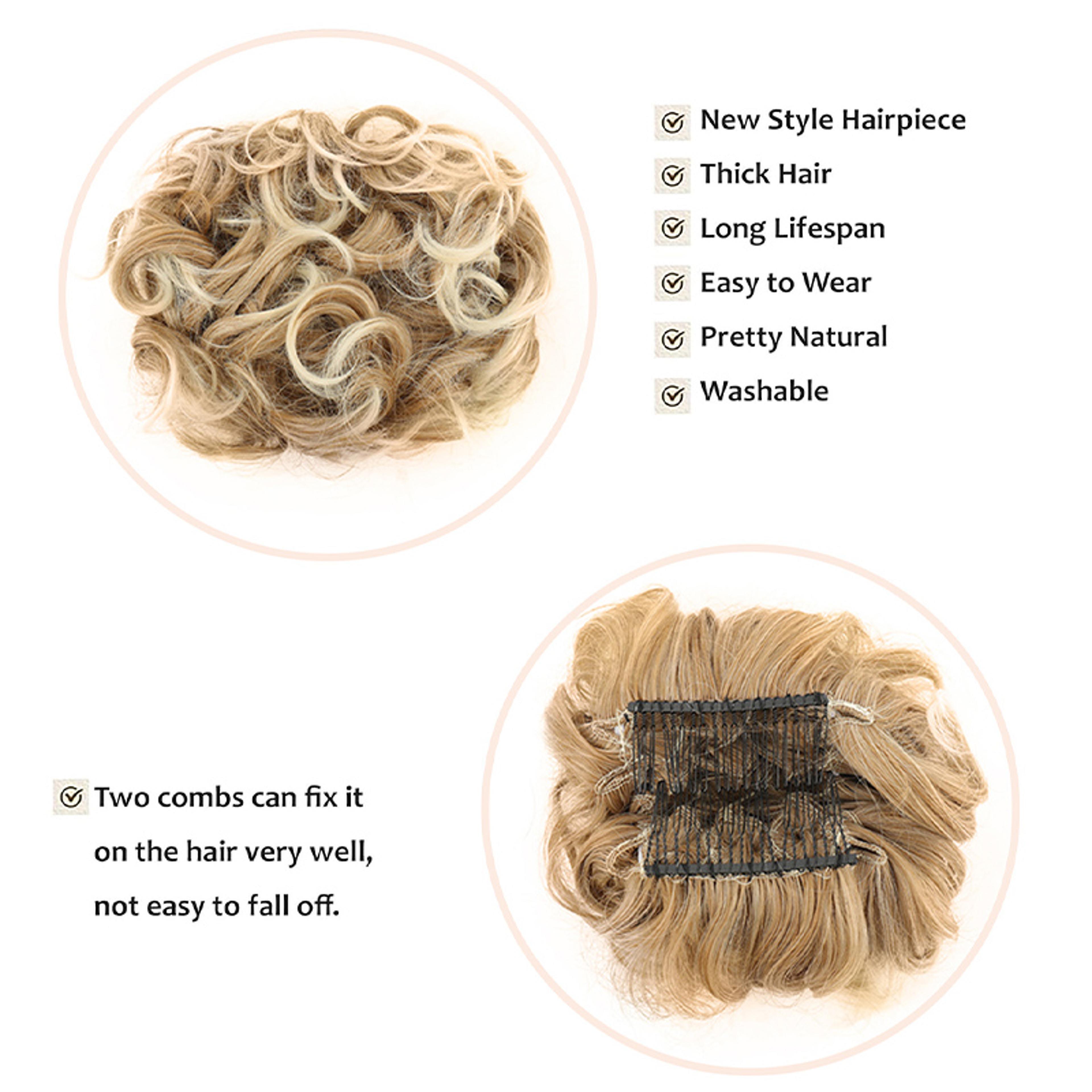 Messy Curly Bun Hair Extension Clip In Chignon Hairpiece For Instant Volume 4