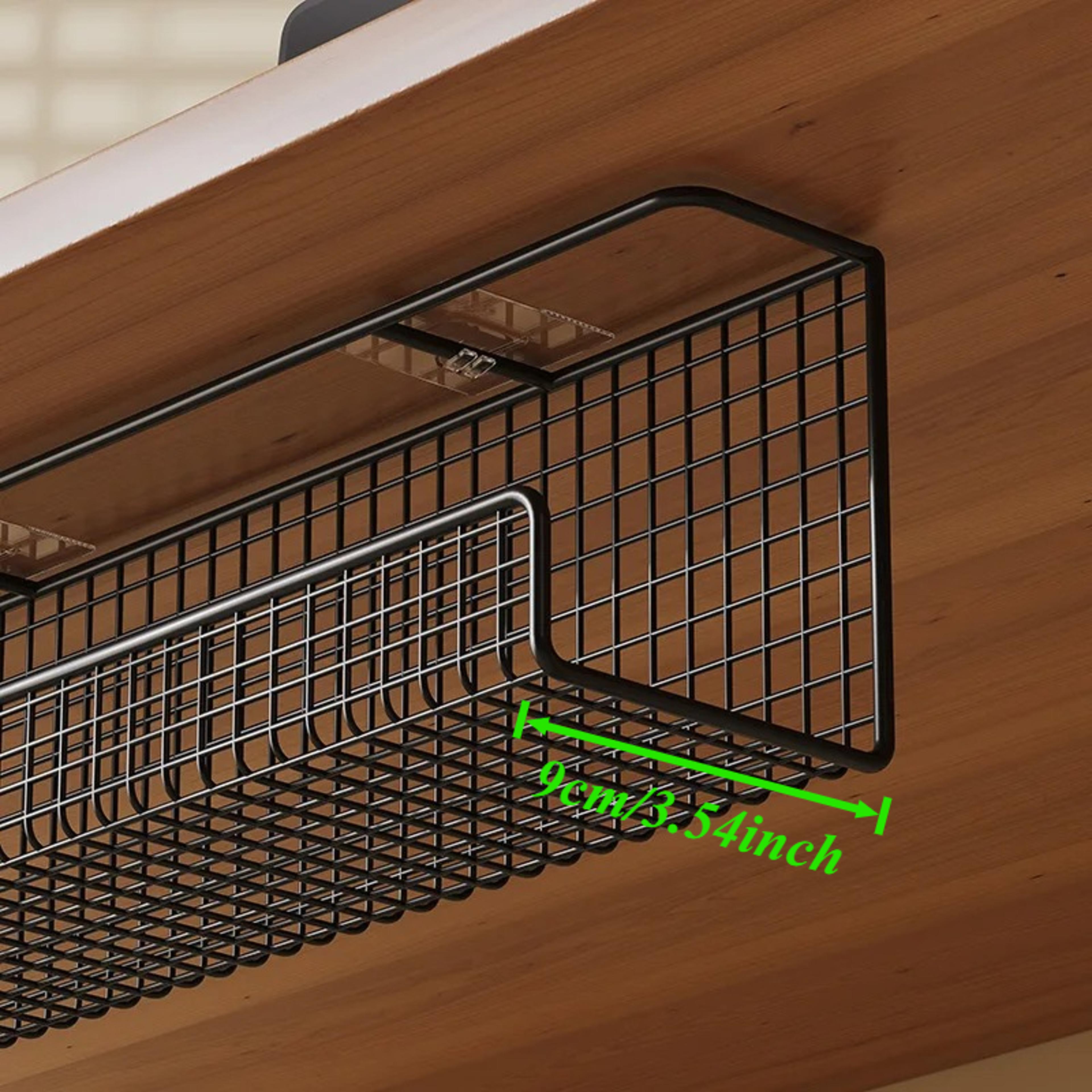 No Drill Under Desk Cable Management Tray With Single Or Double Layer Wire Storage 2