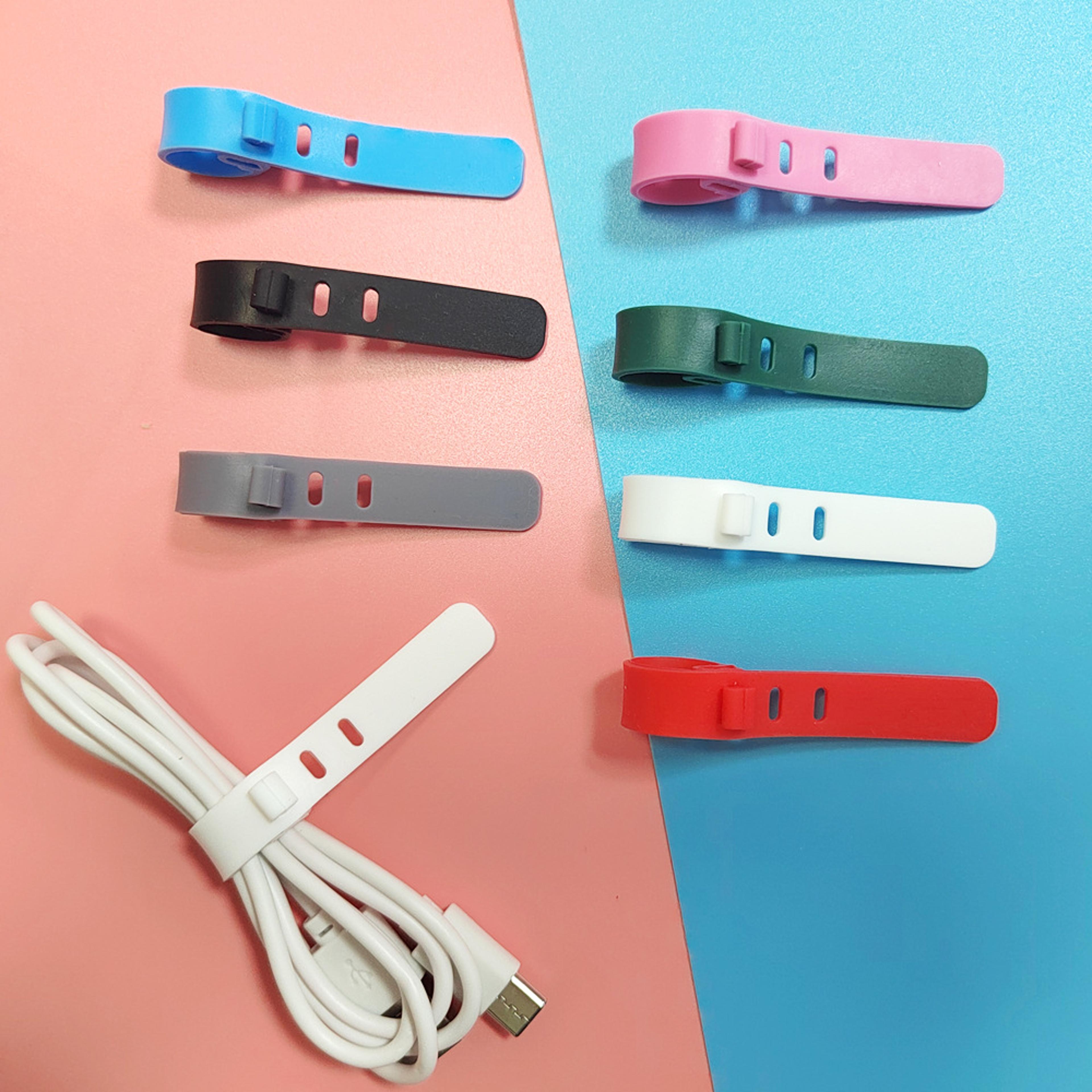 Silicone Cable Organizer Cord Winder Straps For Charging Cables Earphones And Travel 3
