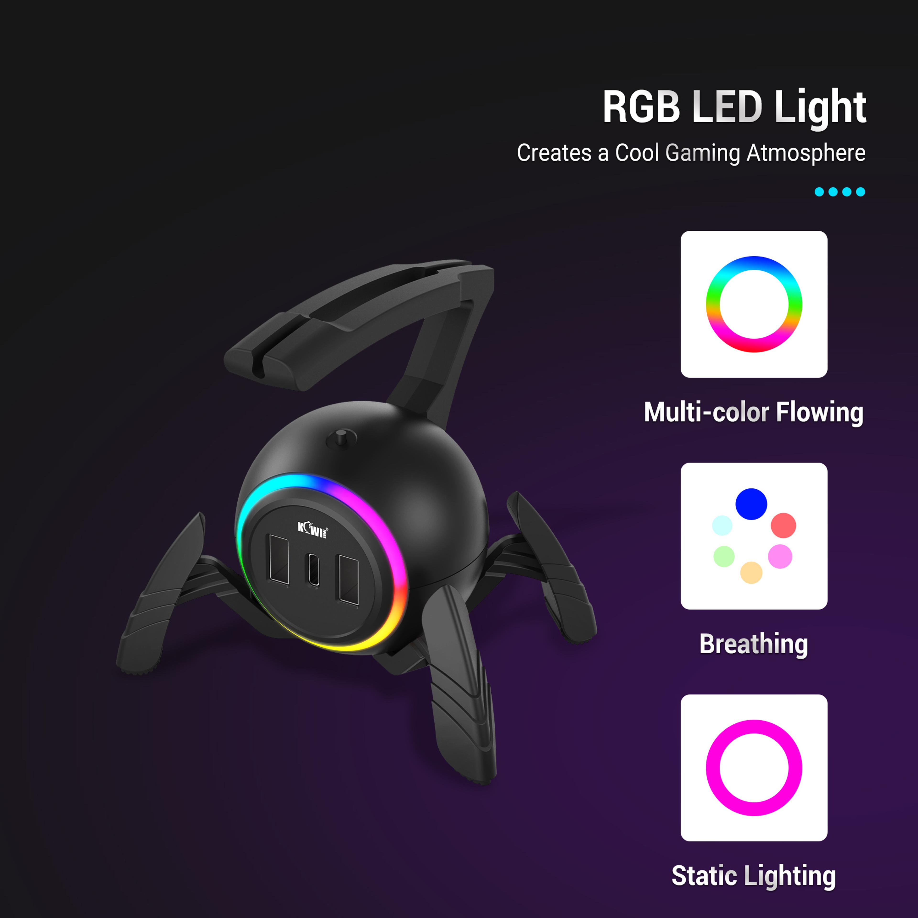 RGB Gaming Mouse Bungee With USB Hub Type C Port And Anti Slip Base 2