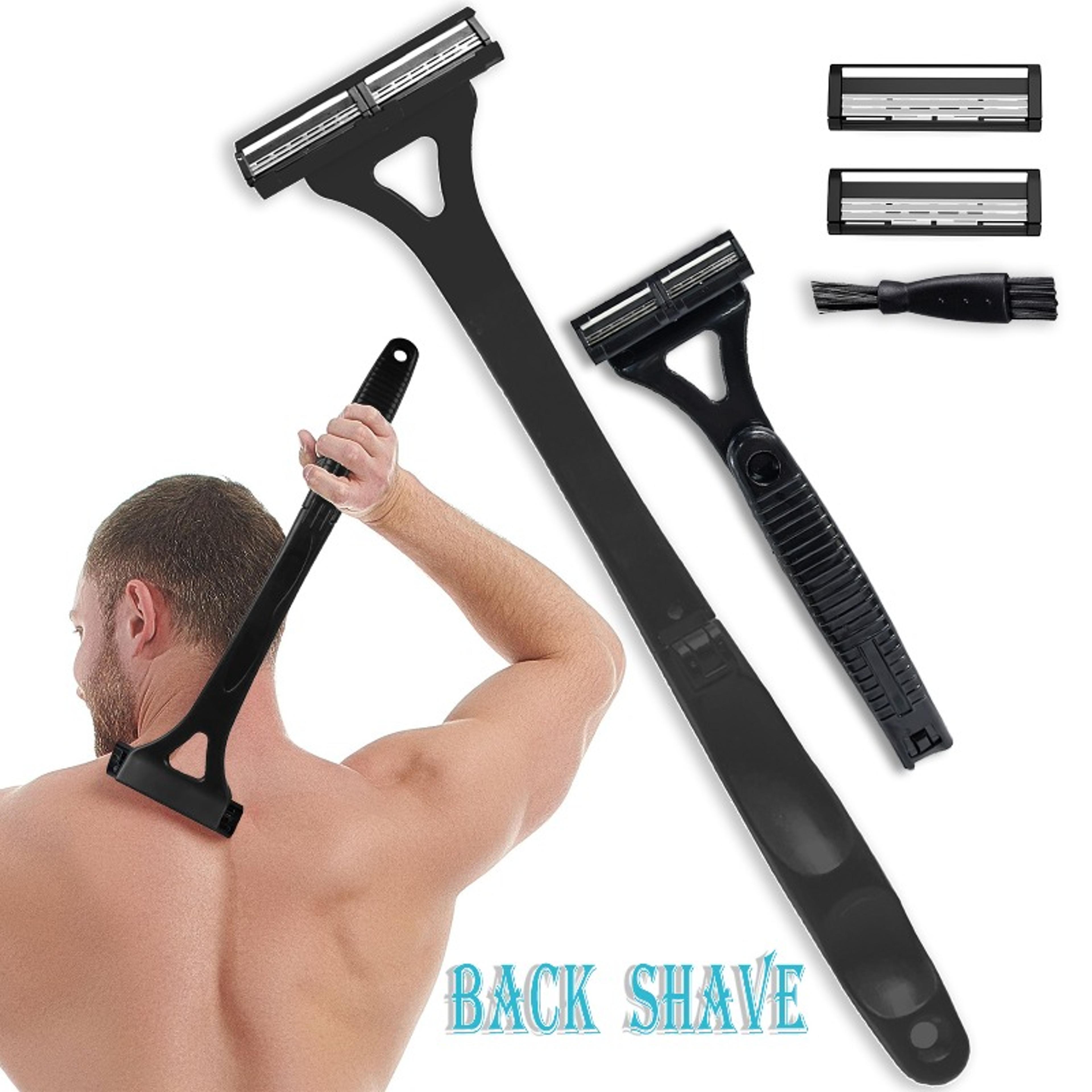 Long Handle Back Shaver For Men Foldable Body Hair Removal Razor 3