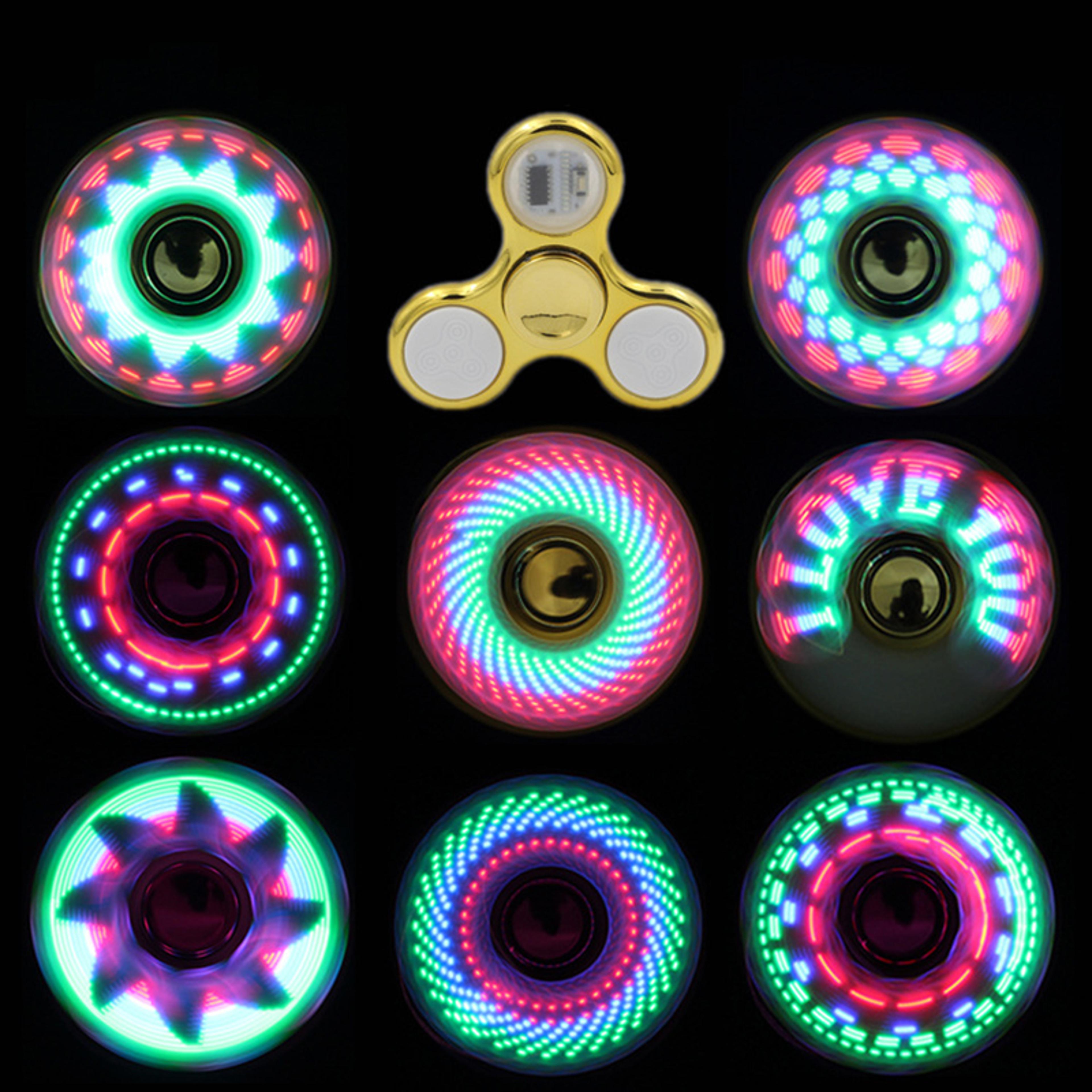 LED Light Fidget Spinner Glow In The Dark Stress Relief Hand Spinner Toy 2