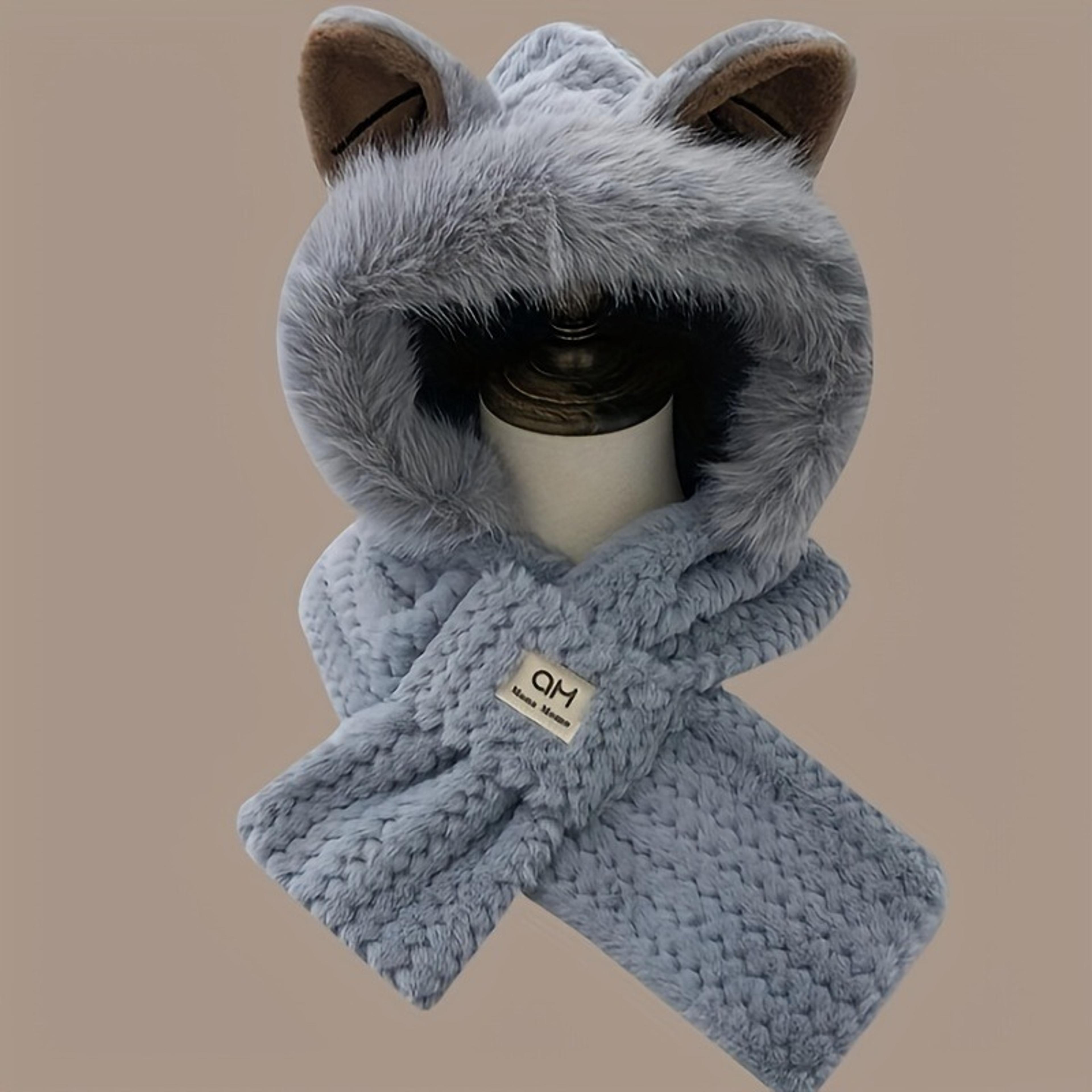Womens Cat Ear Winter Beanie Soft Fleece Lined Pom Pom Hat 7