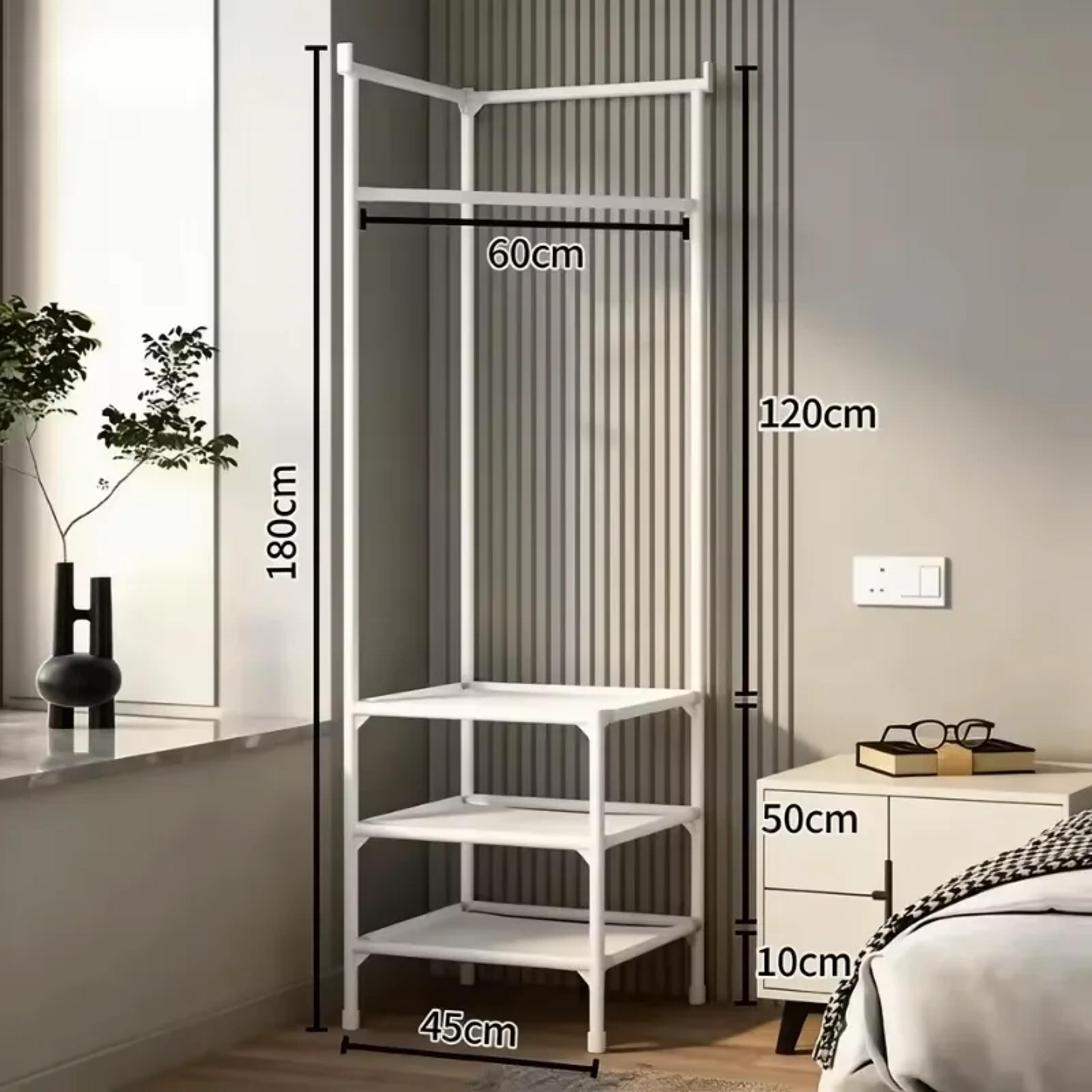 Space Saving Corner Coat Rack With Multi Layer Clothing Storage Shelf 9