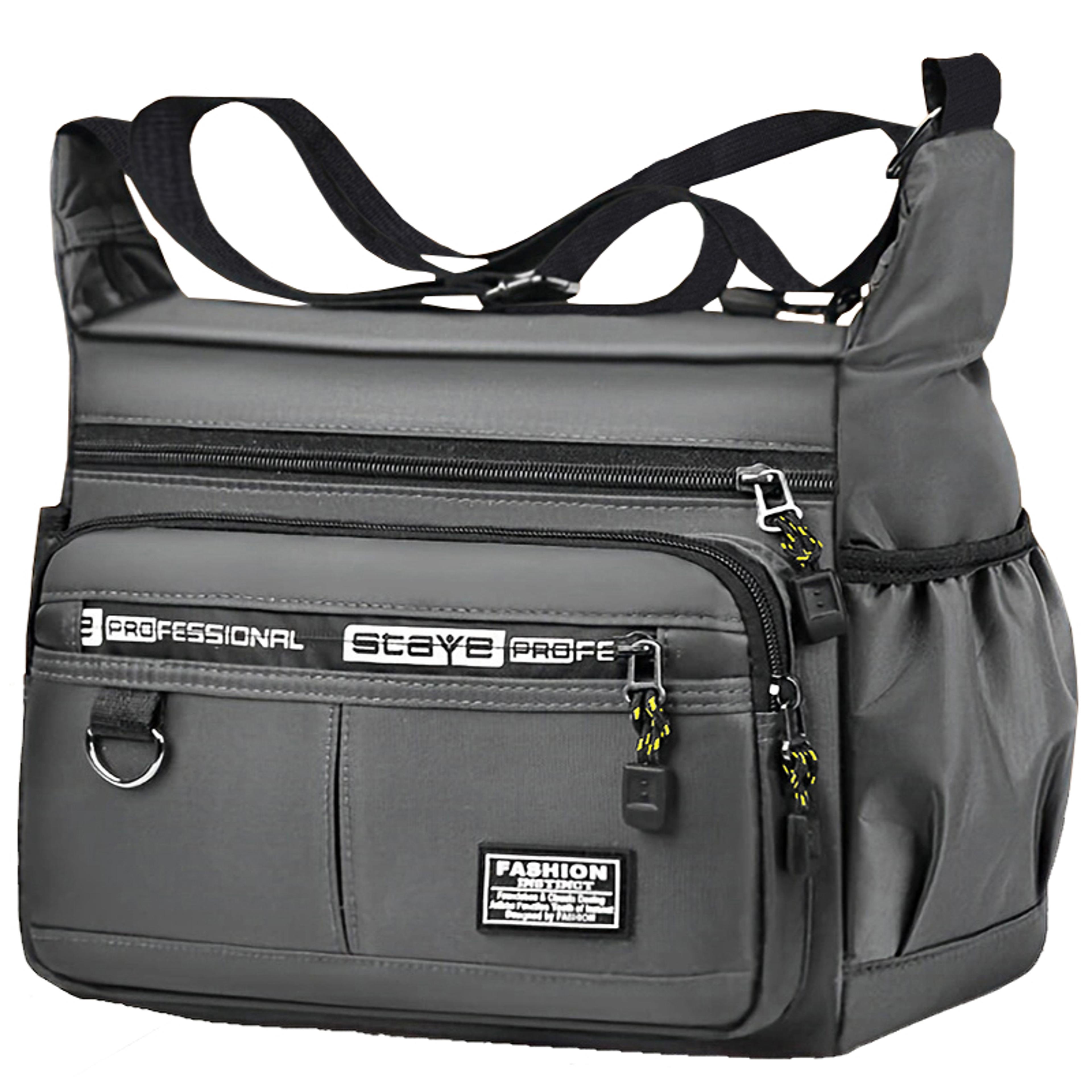 Mens Crossbody Bag With Multi Layer Pockets Adjustable Shoulder Strap 7