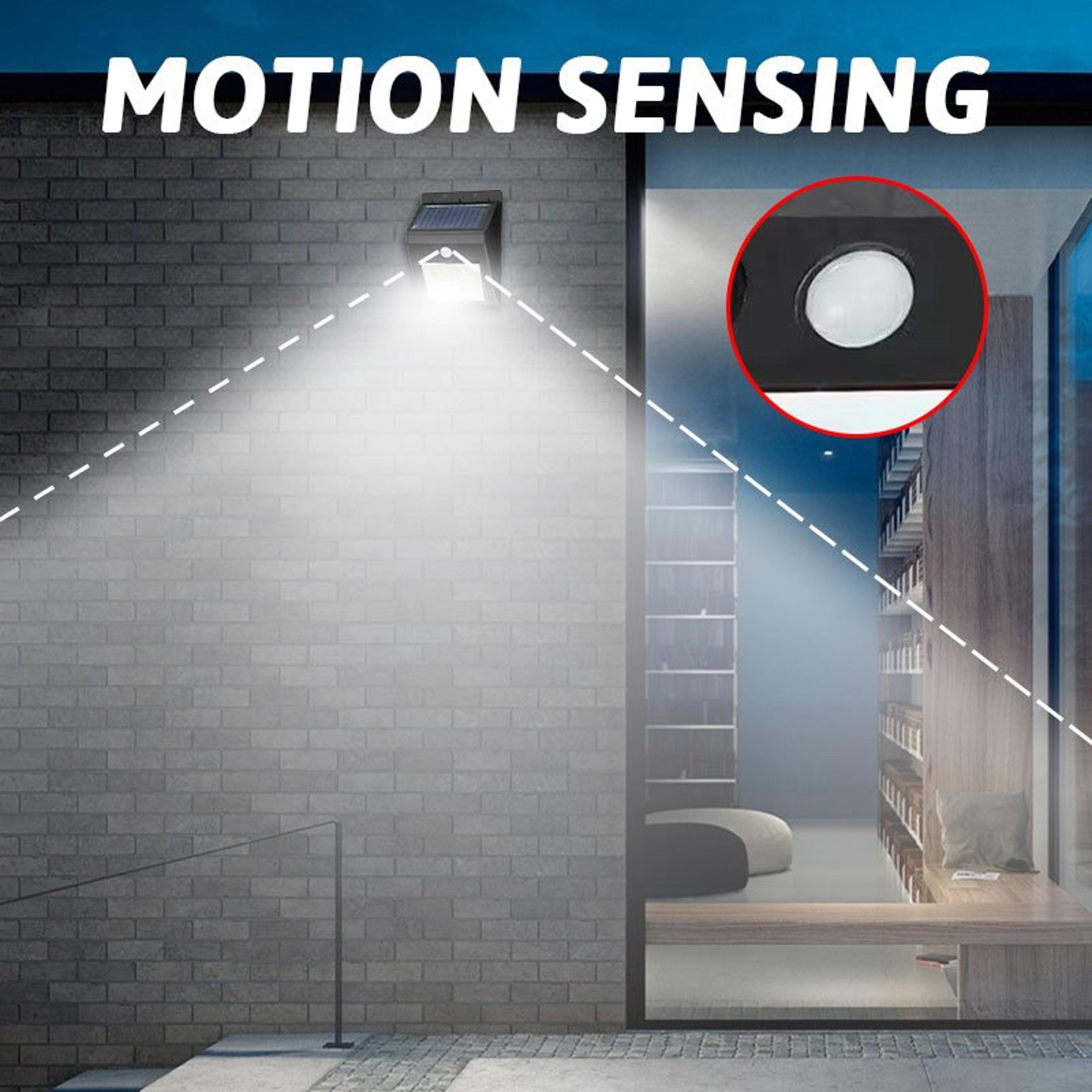 Solar Motion Sensor Wall Light Outdoor LED Lamp 4
