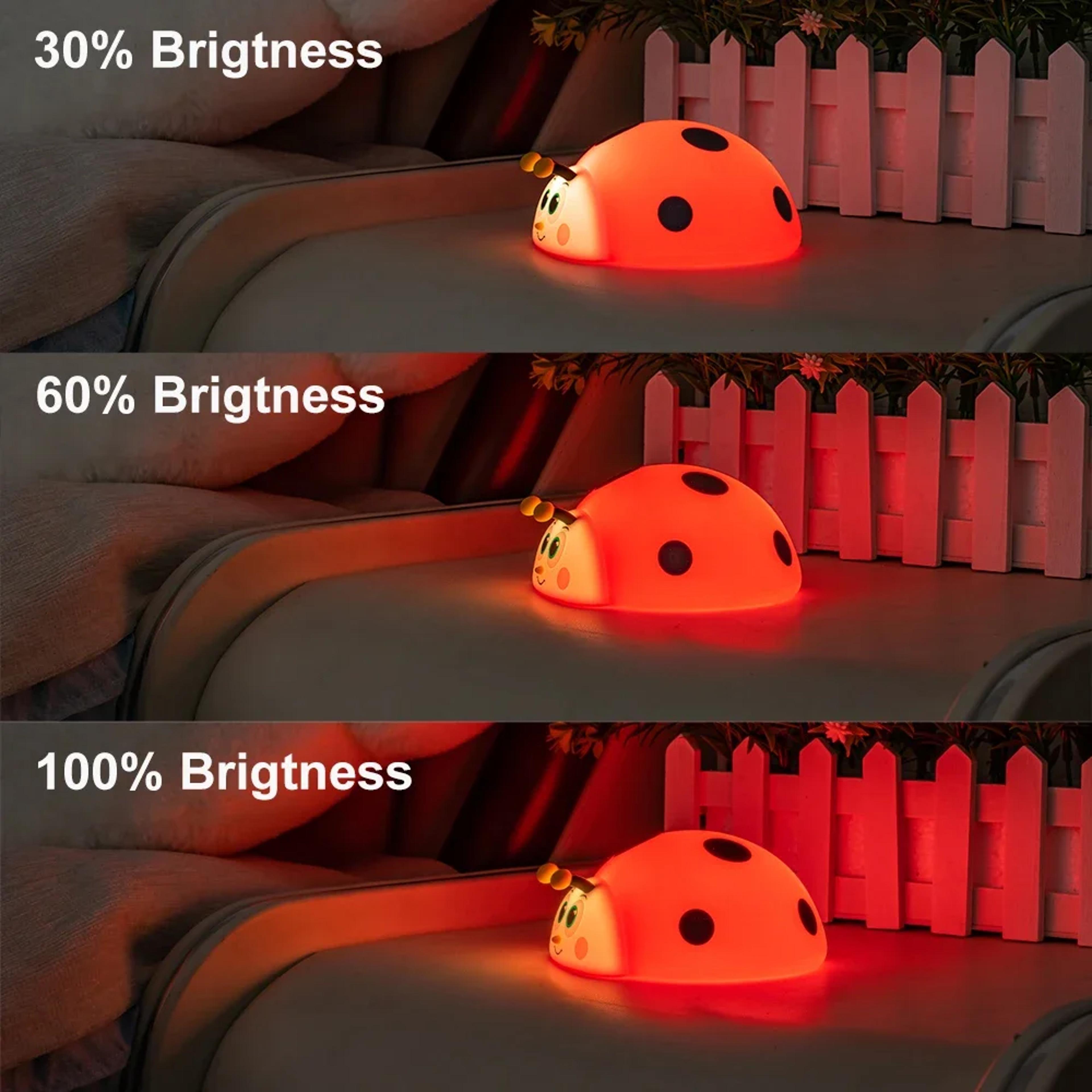 Ladybug RGB LED Night Light Rechargeable Touch Control Dimmable Table Lamp 4