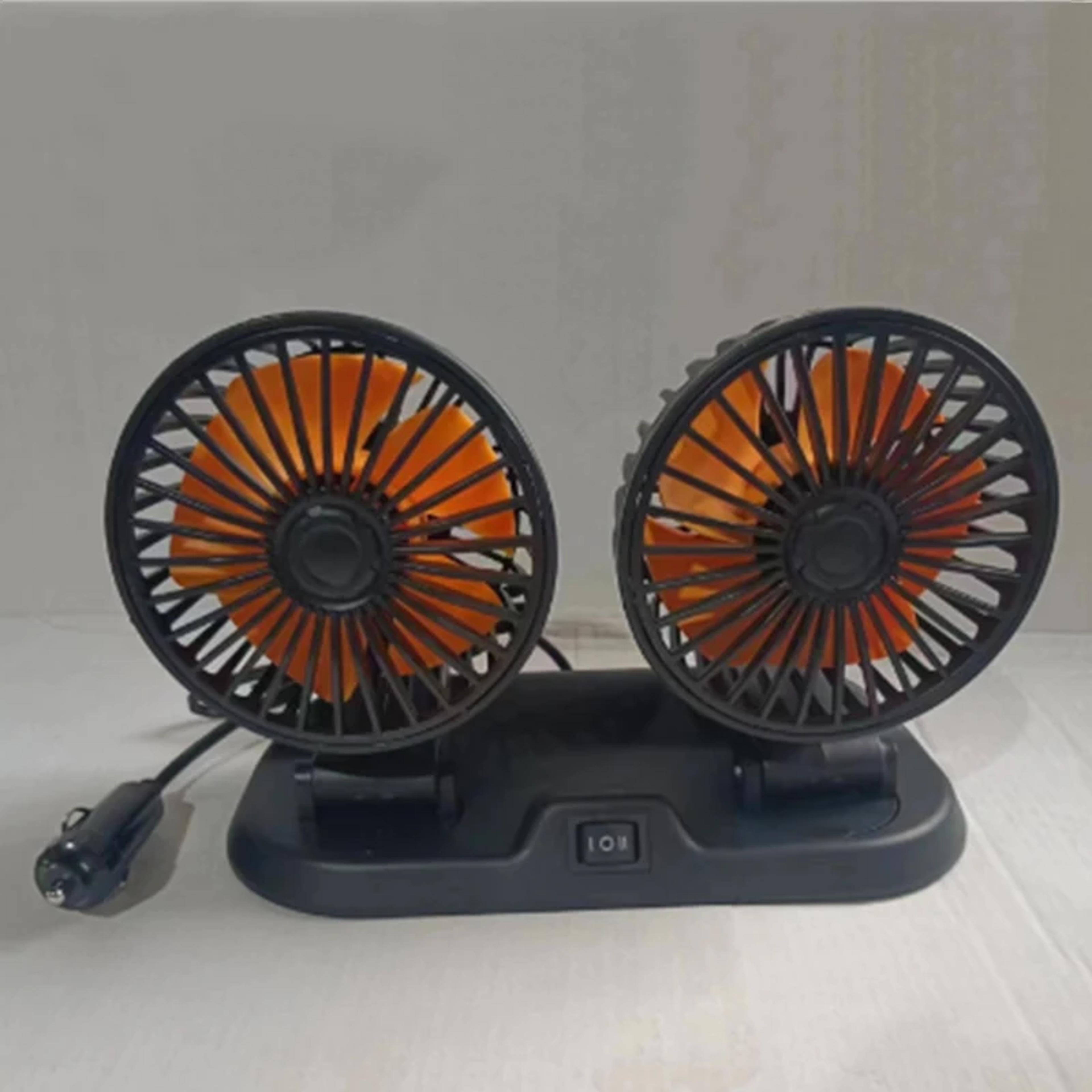 Dual Head Car Cooling Fan With Two Speed Adjustable Airflow 8