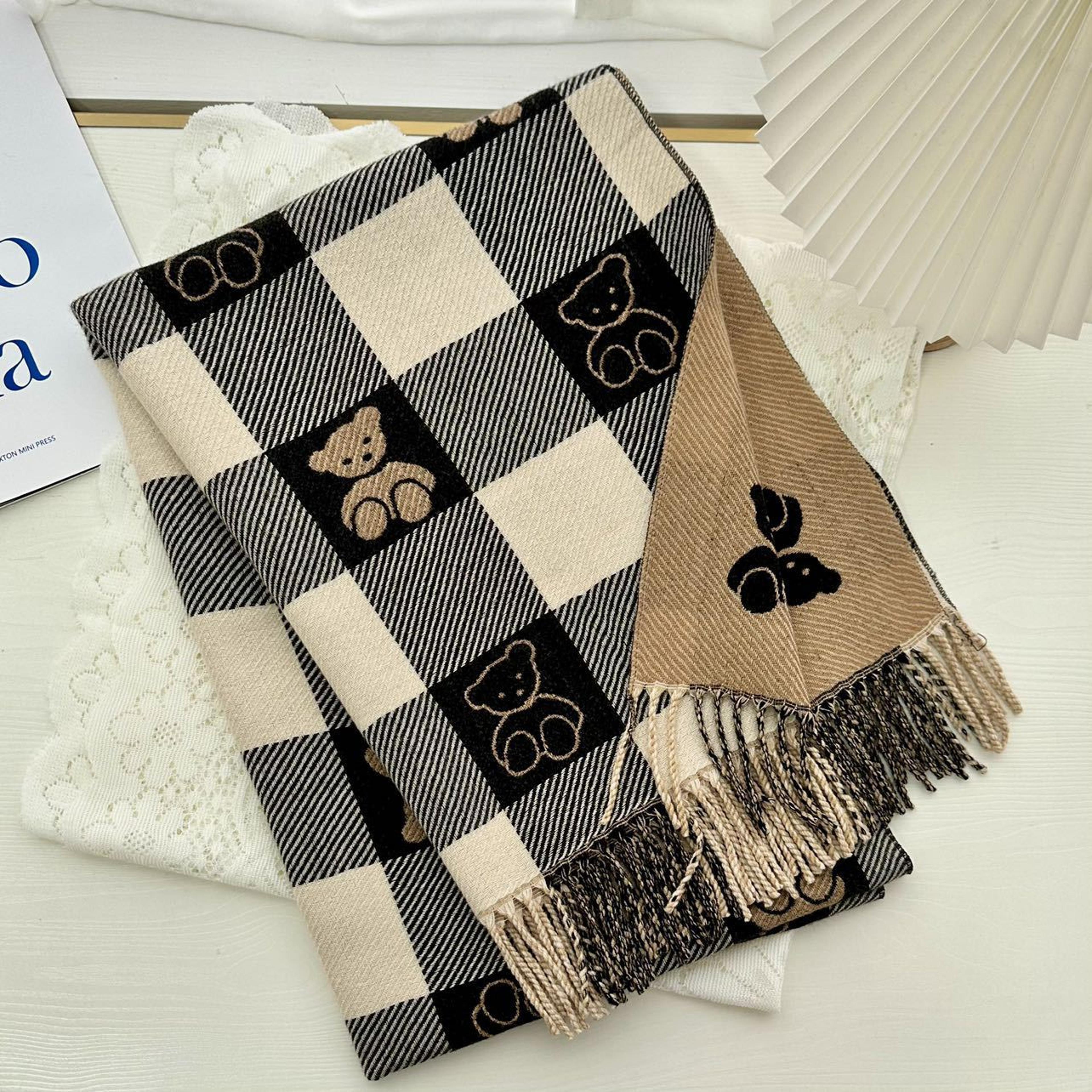 Womens Winter Scarf With Printed Design And Tassels 4
