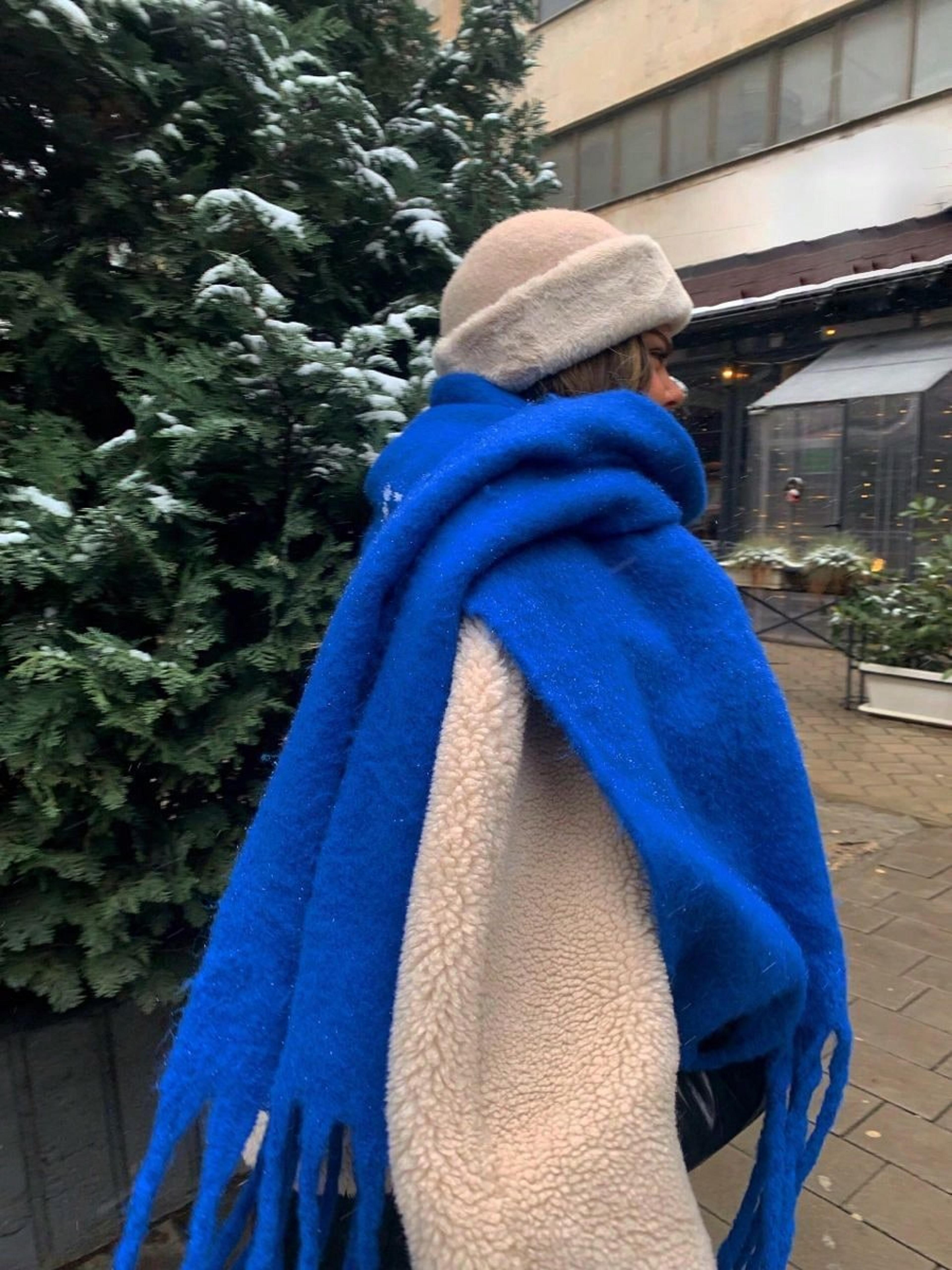 Womens Winter Polyester Scarf Shawl With Tassels 8