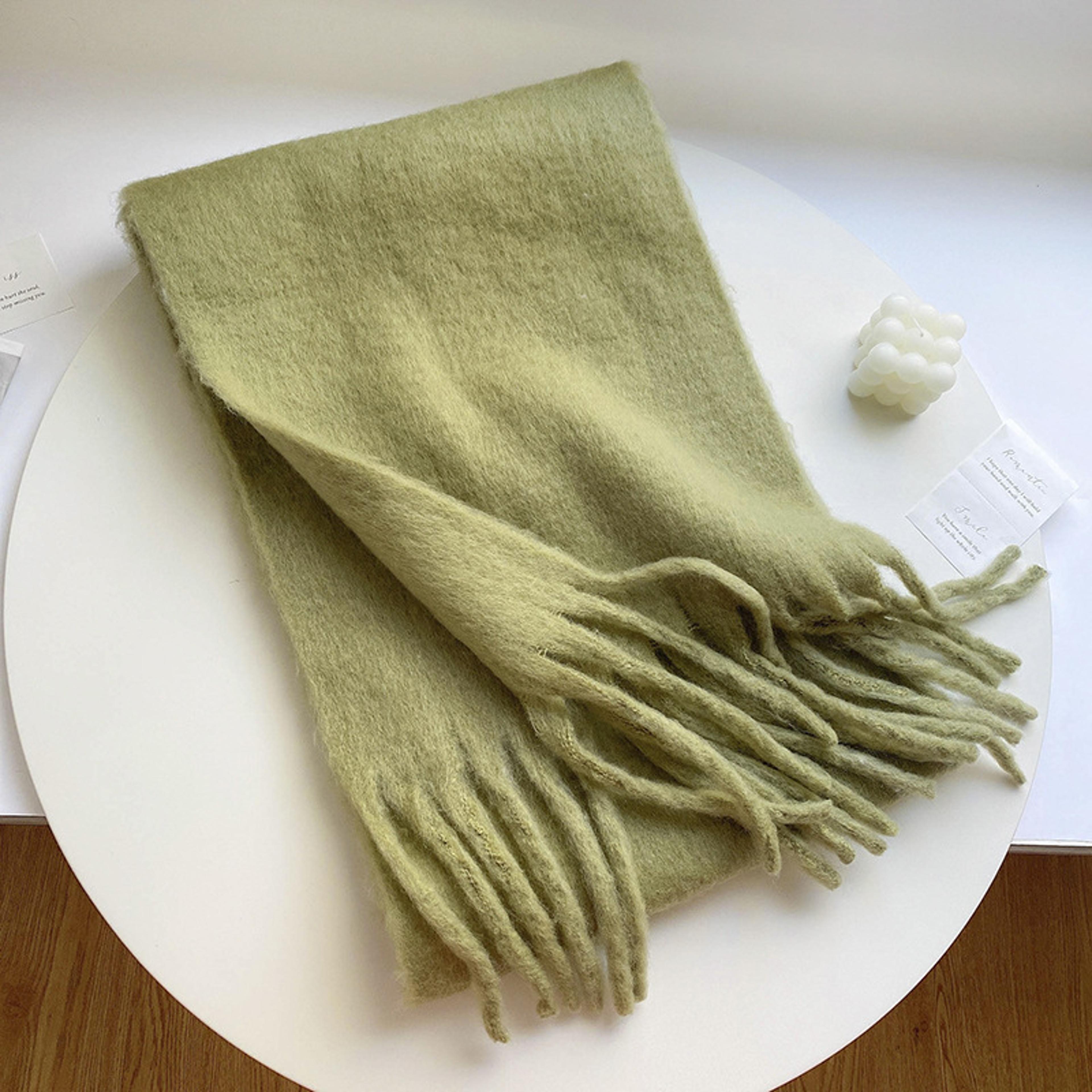Womens Winter Polyester Scarf Shawl With Tassels 11