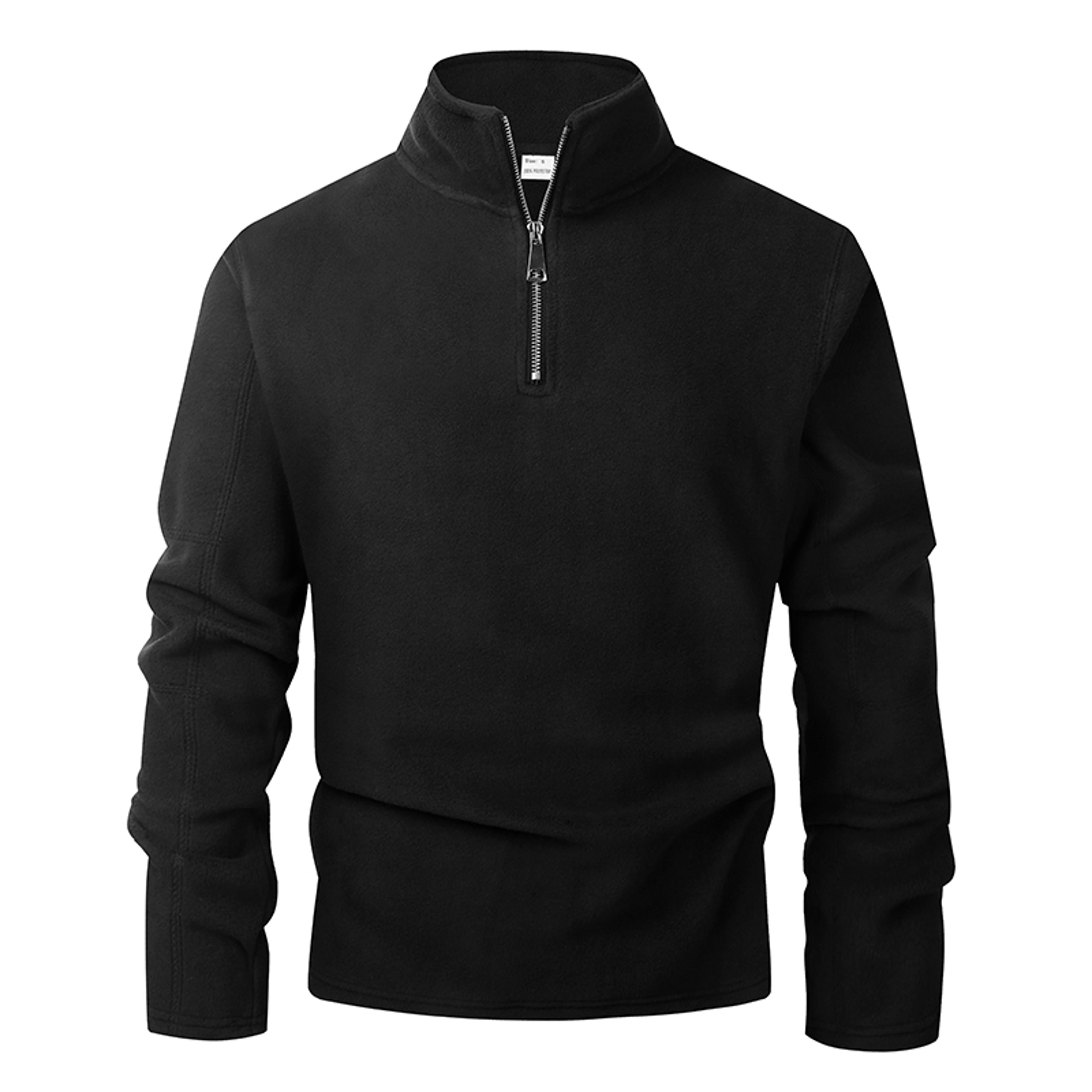 Men Fleece Tracksuit Quarter Zip Pullover Stand Collar Warm Winter Sweatshirt 6