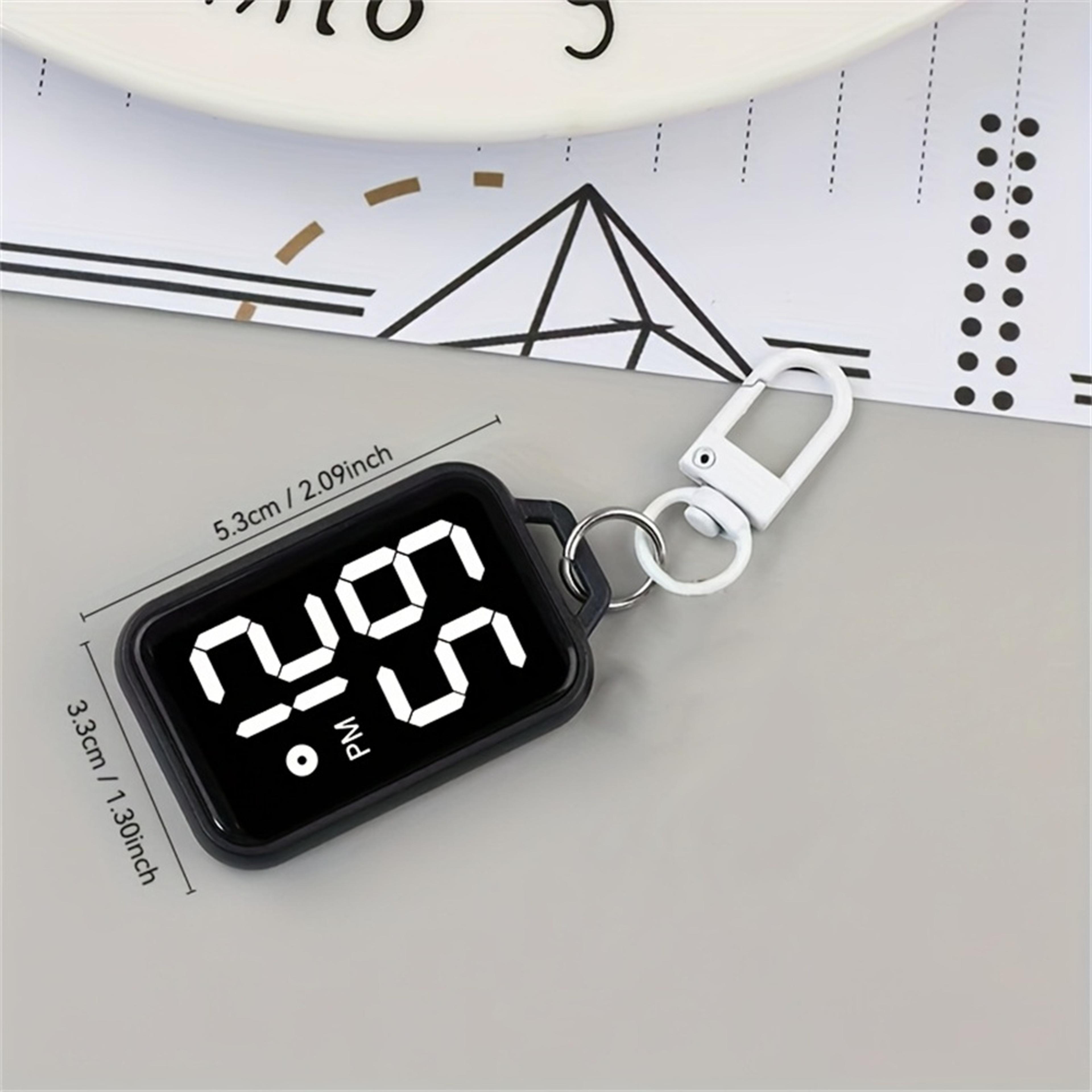 LED Keychain Digital Pocket Watch With Plastic Case And Rubber Bezel 5