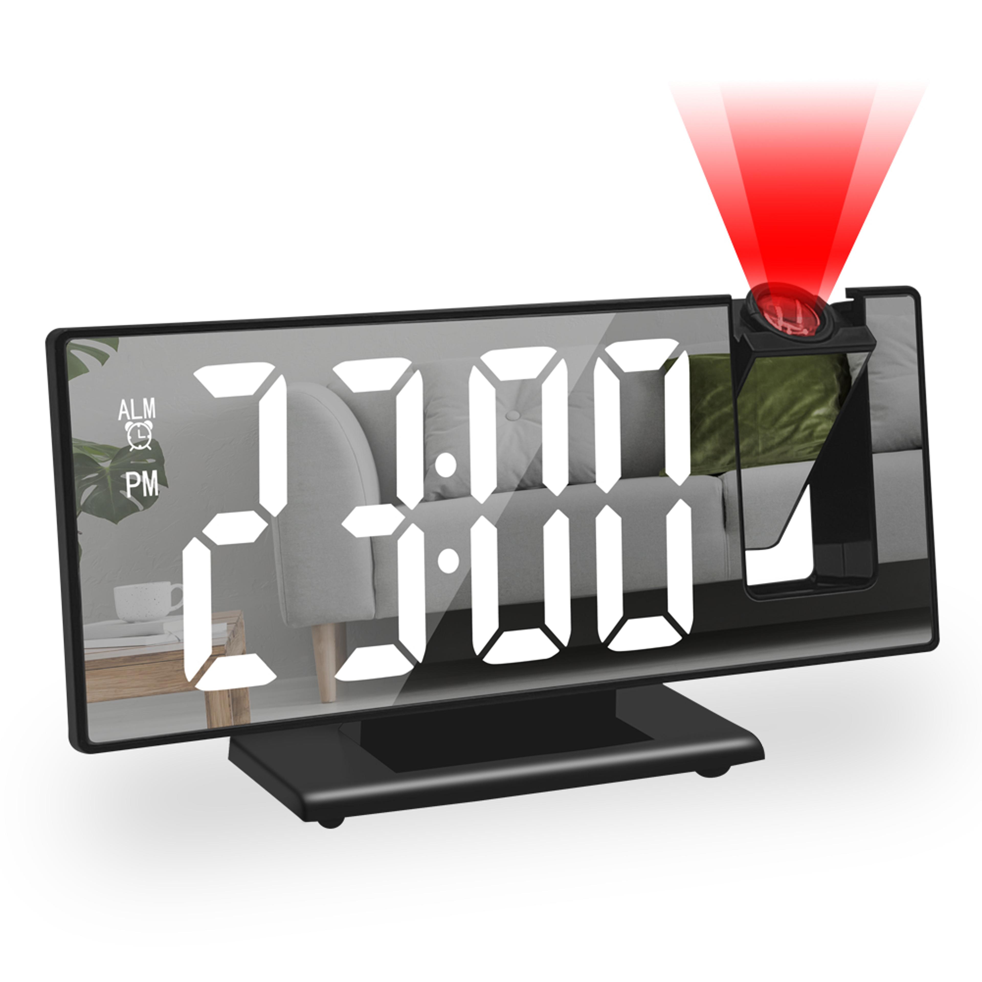 Projection Digital Alarm Clock With LED Display USB Power And Snooze 10