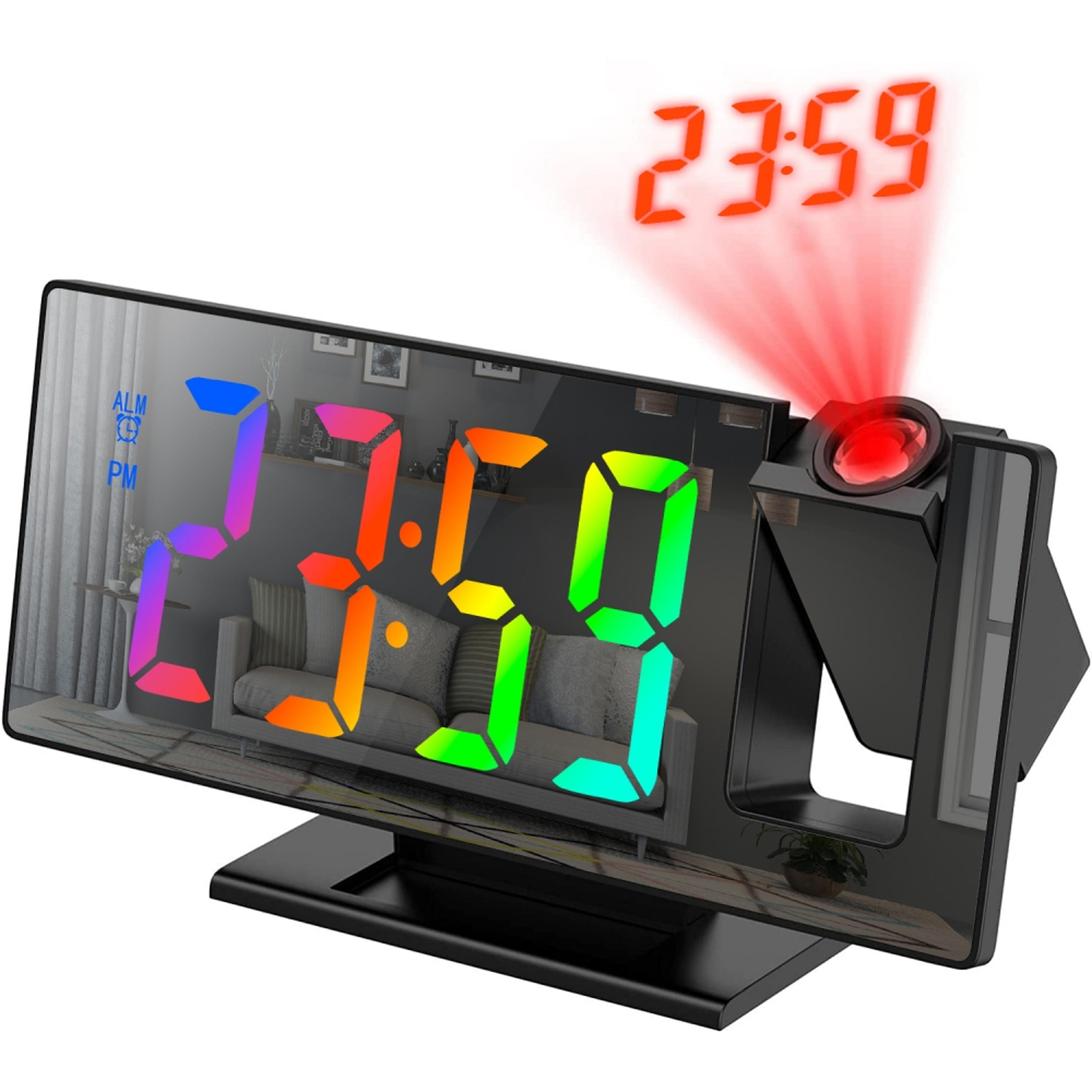 Projection Digital Alarm Clock With LED Display USB Power And Snooze 11