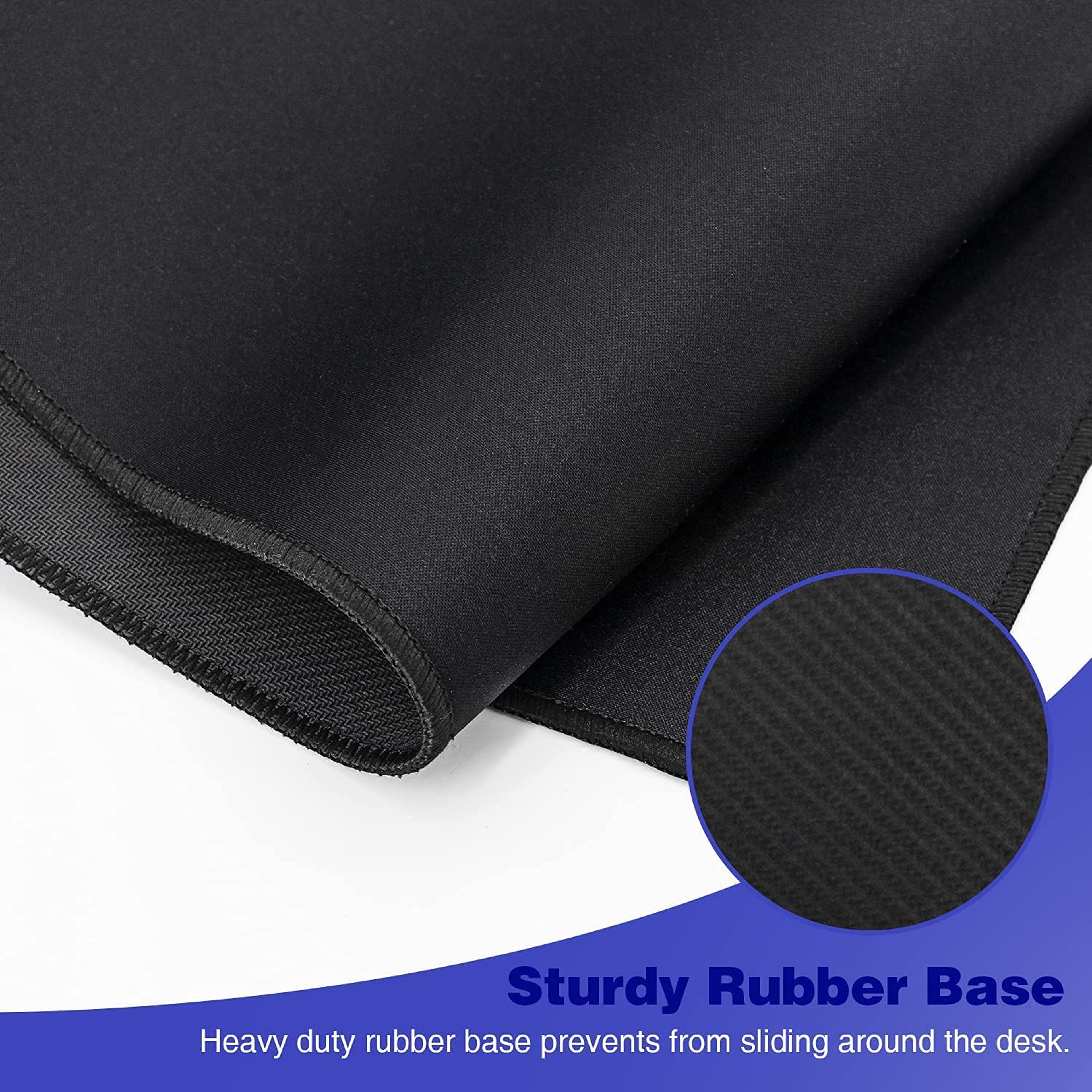 Extended Black Non Slip Rubber Mouse Pad With Stitched Edge For Desk 4
