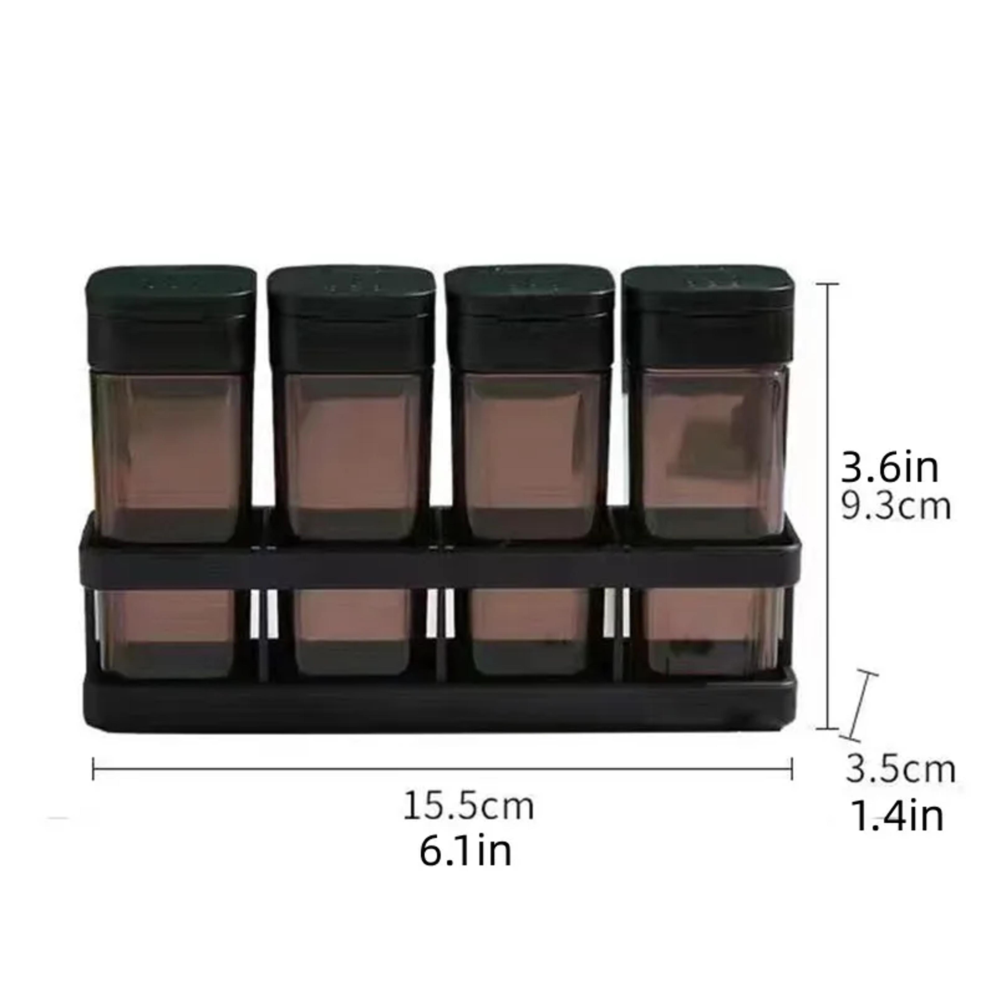Stackable Spice Organizer Set With Airtight Lids And Plastic Storage Jars 7
