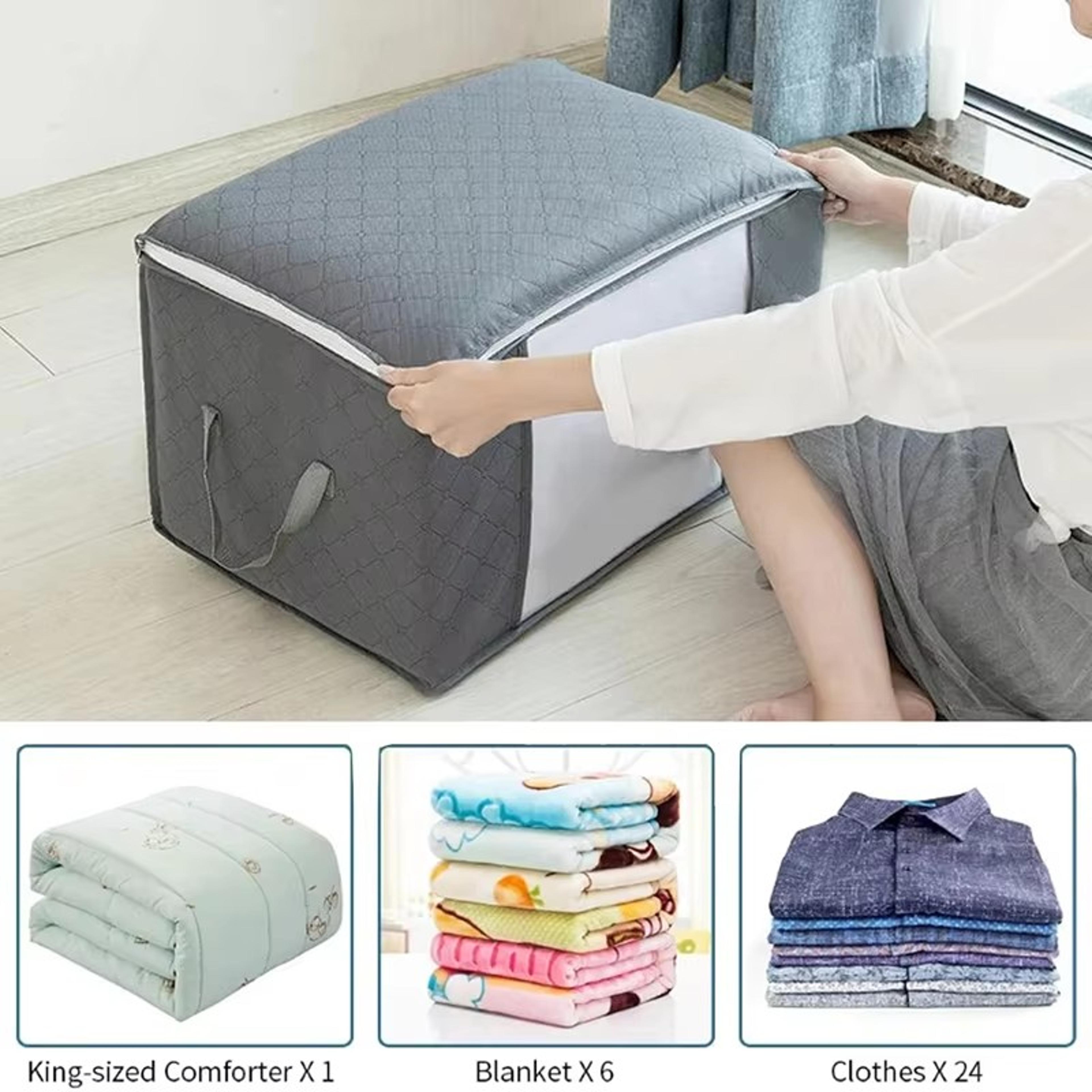 Foldable Non Woven Storage Bag Reusable Large Capacity Closet Organizer Pouch 2