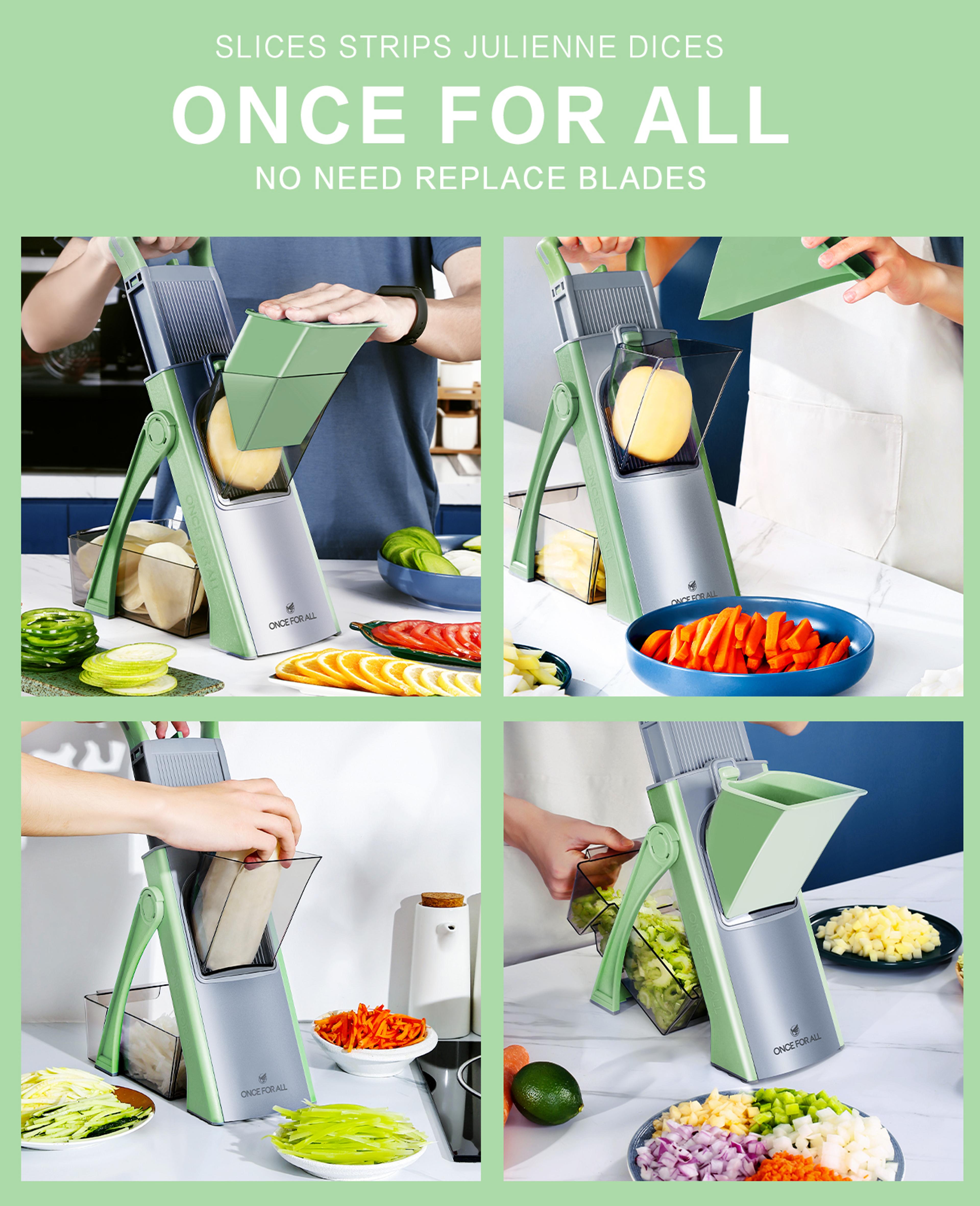 Vegetable Grater Mandoline Slicer And Salad Chopper With Stainless Steel Blades 2