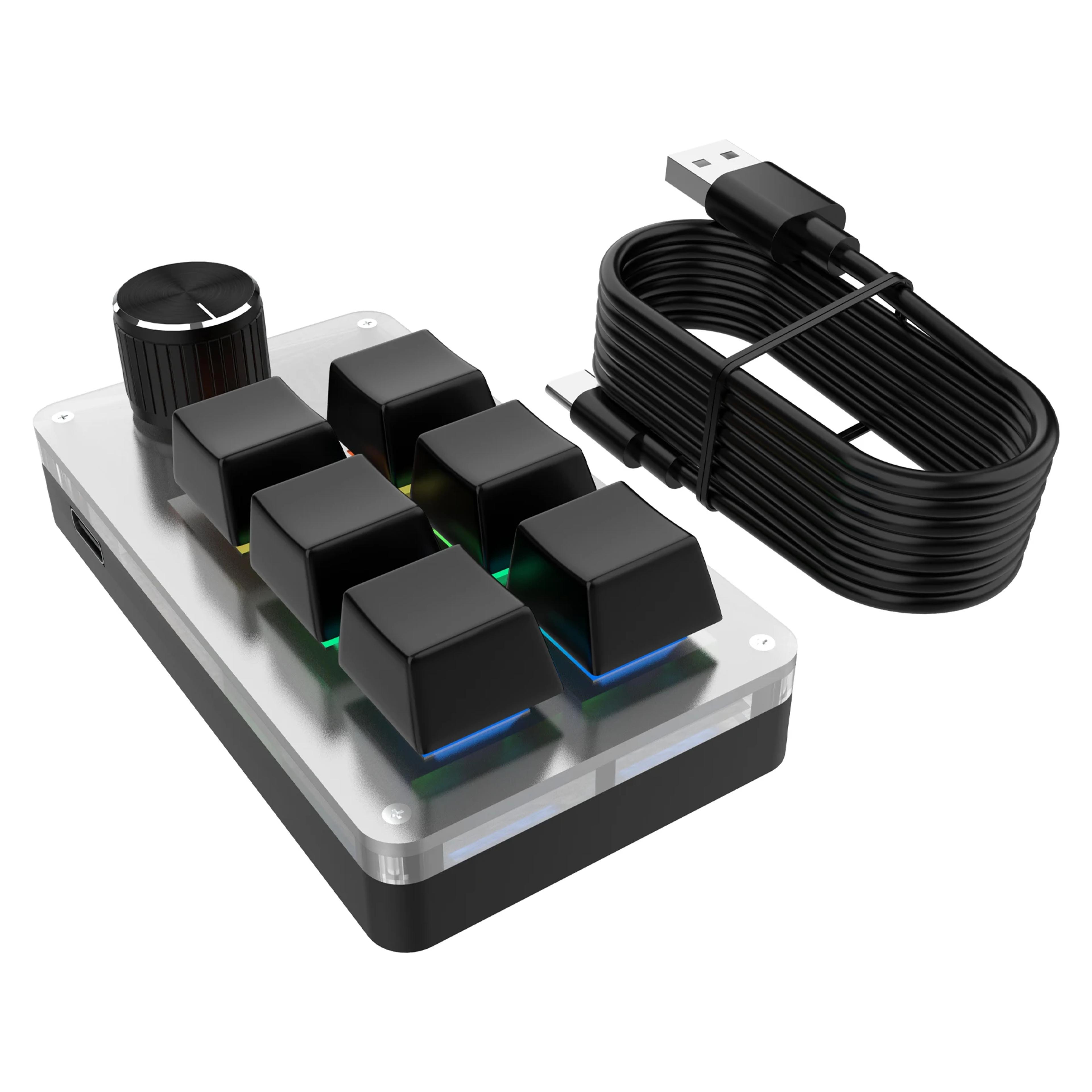 Programmable Mechanical Macro Keypad With Knob And RGB Backlighting 0