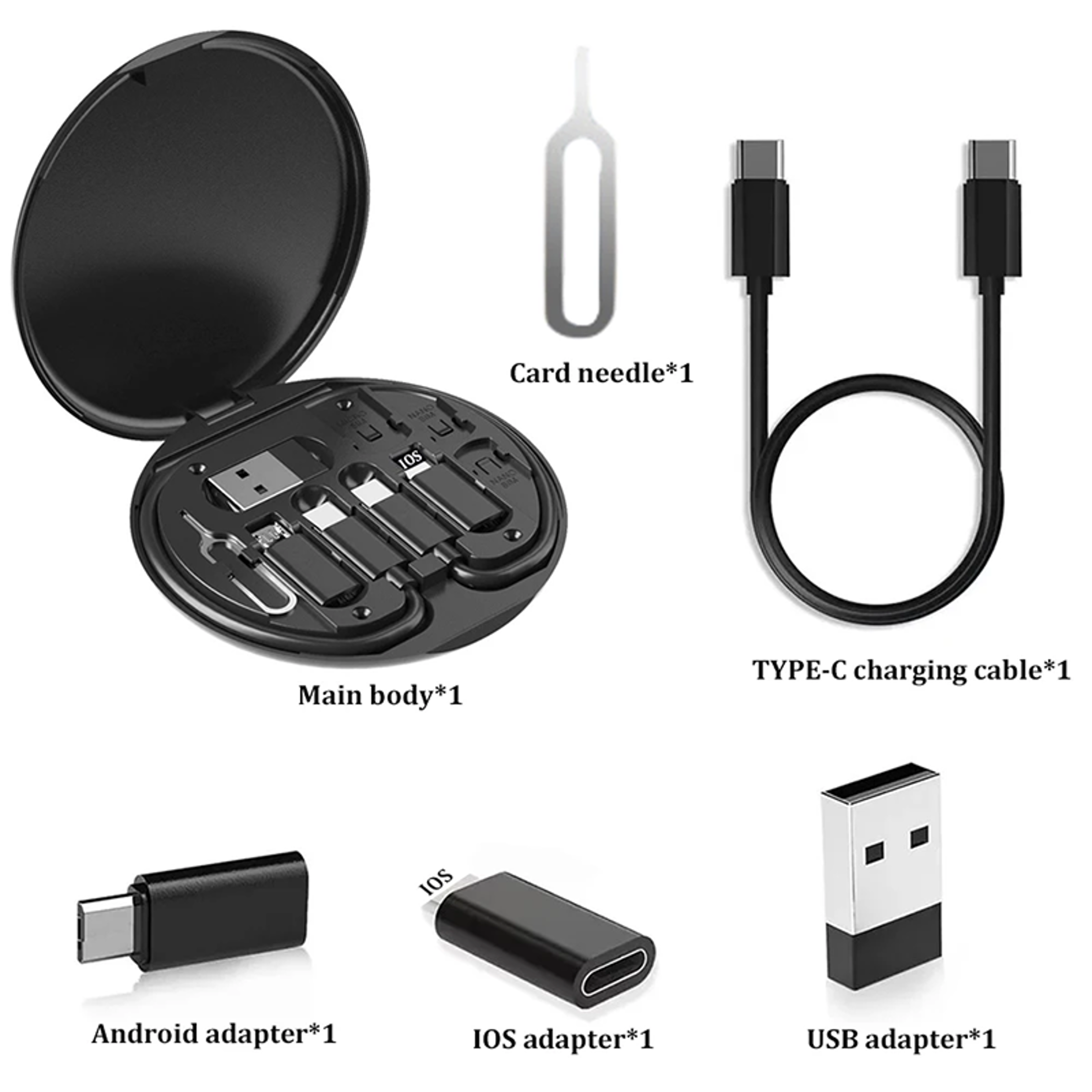 Multi USB Charging Adapter Cable Kit With USBC Cable 6