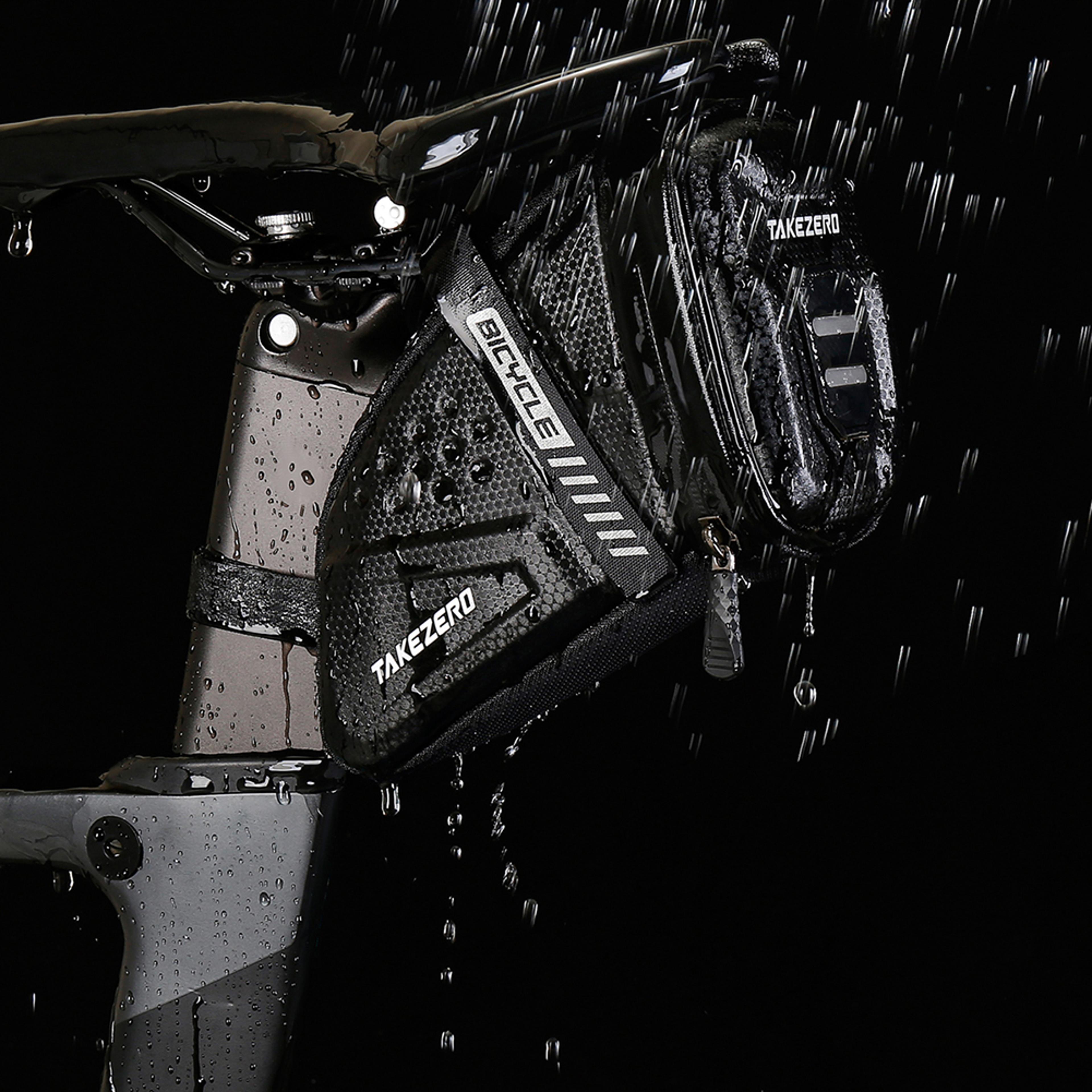 Waterproof Bicycle Saddle Bag With Reflective Details And Rear Storage 3
