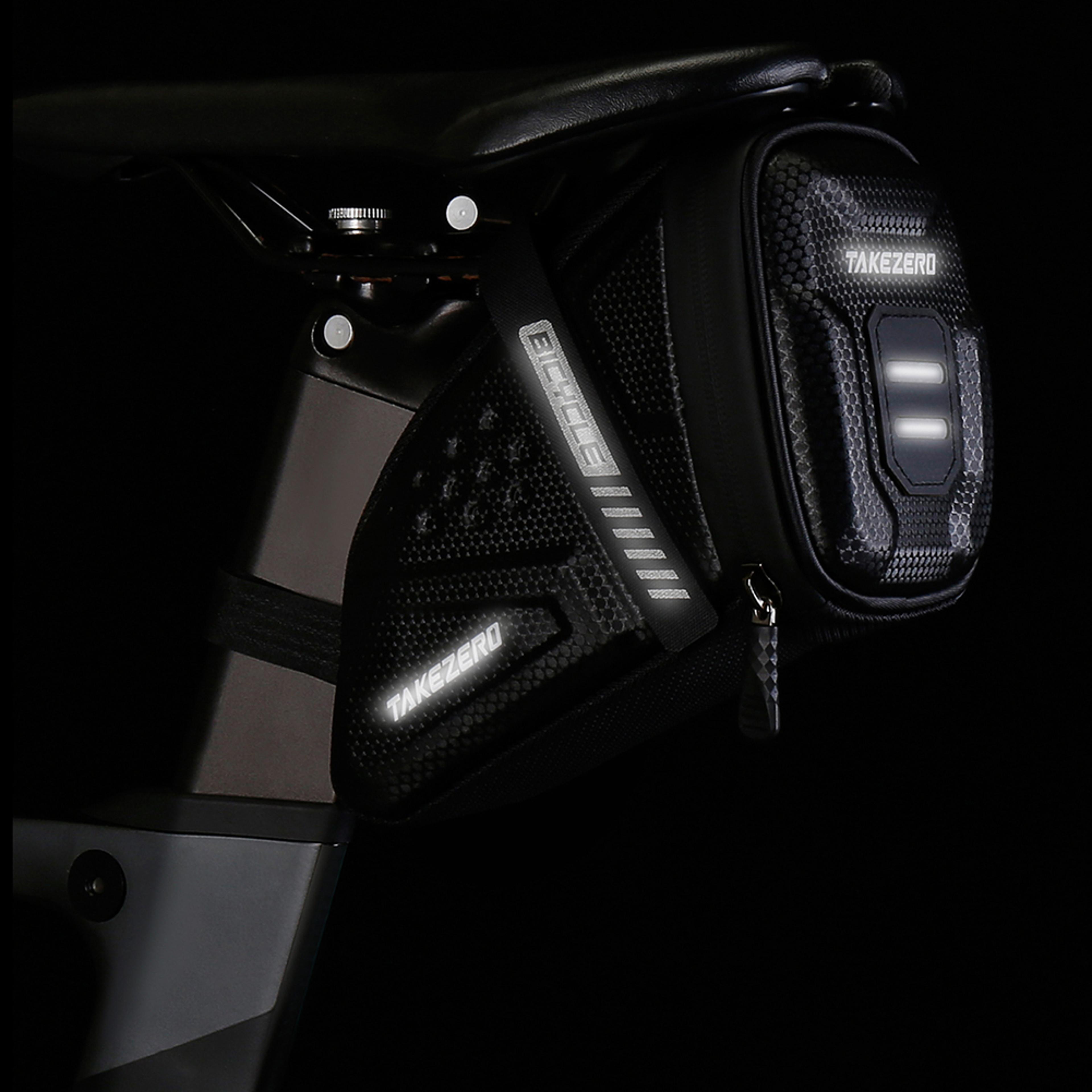 Waterproof Bicycle Saddle Bag With Reflective Details And Rear Storage 4