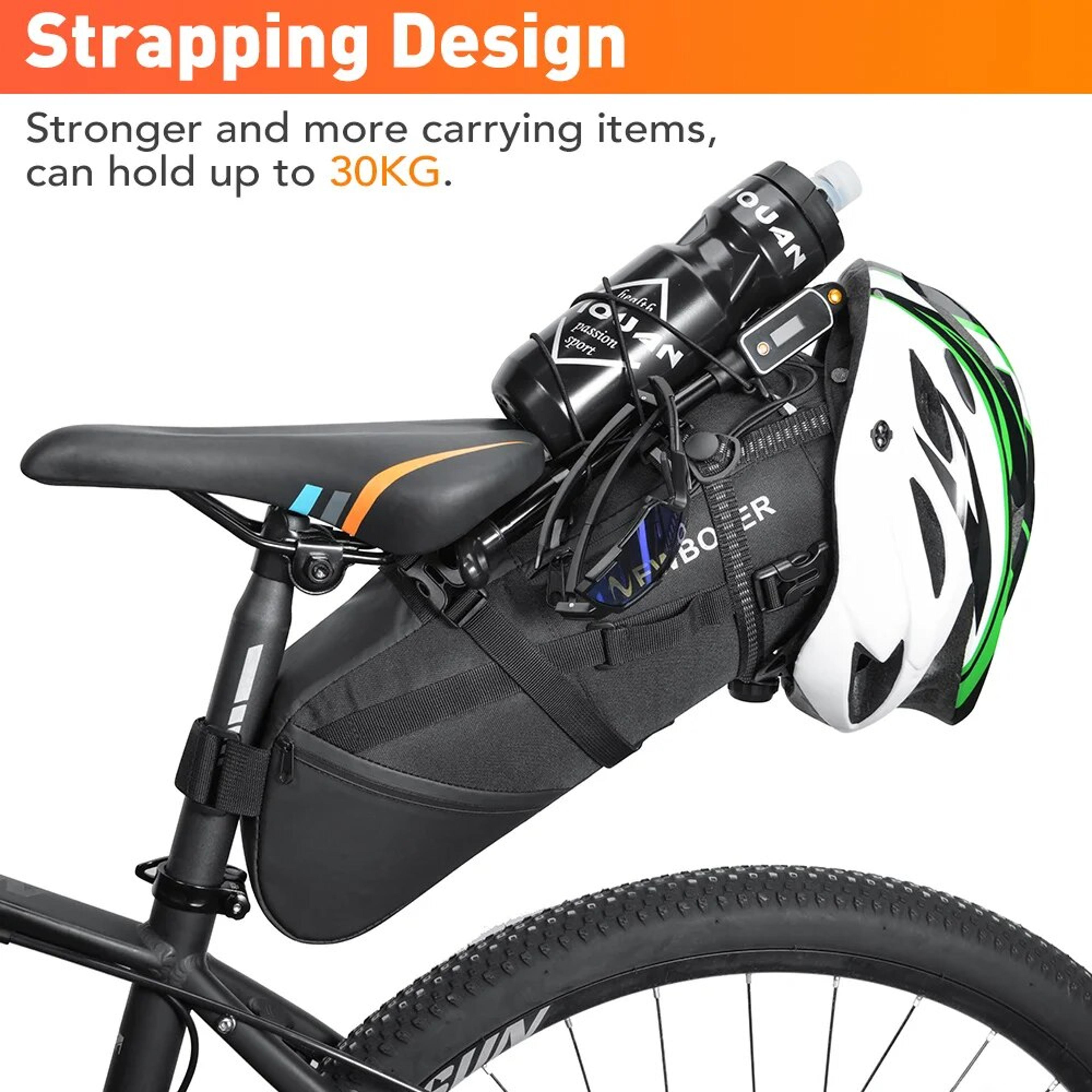 Waterproof Bike Saddle Bag Foldable Rear Storage Bag For Cycling 3