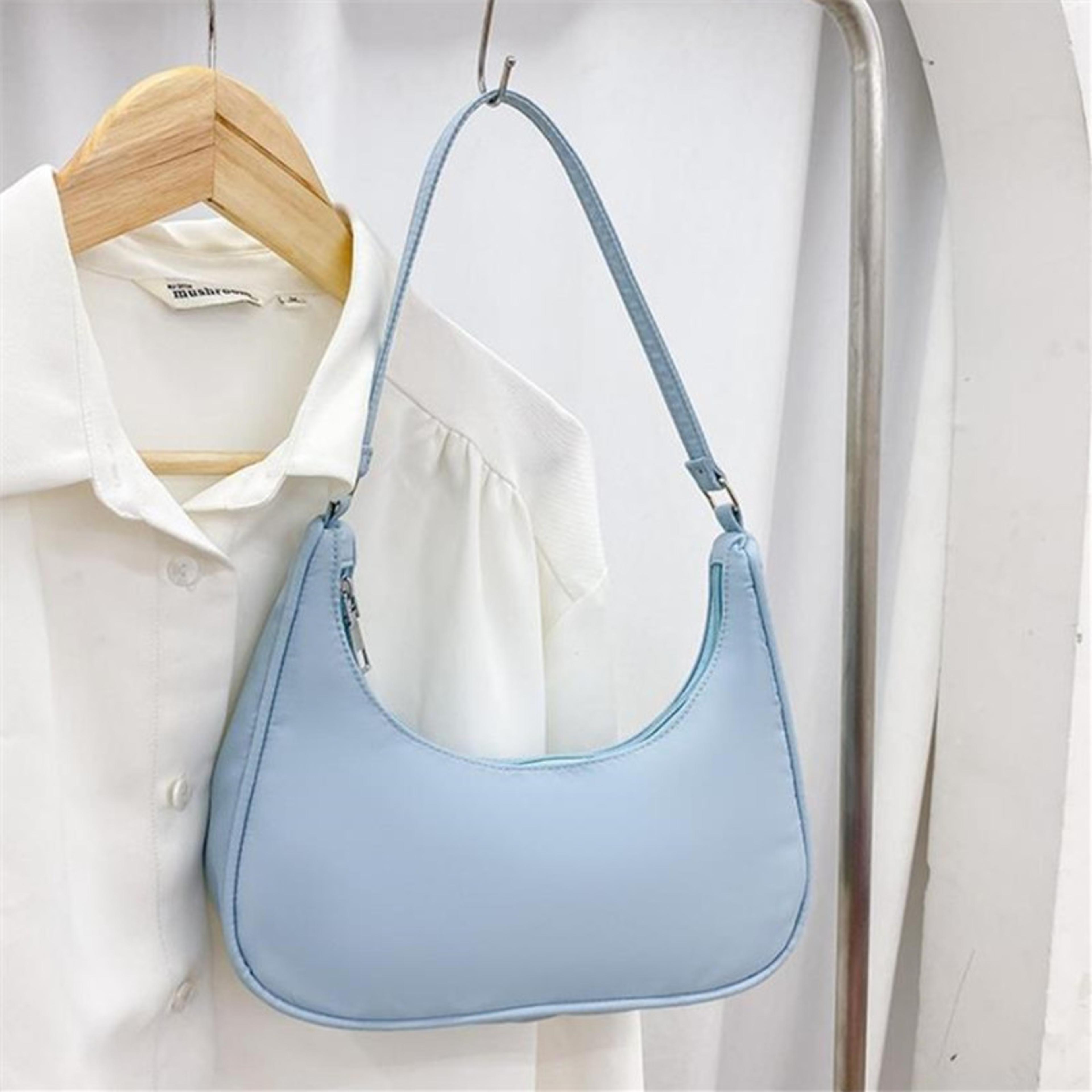 Womens Lightweight Nylon Shoulder Bag With Zipper Closure 3