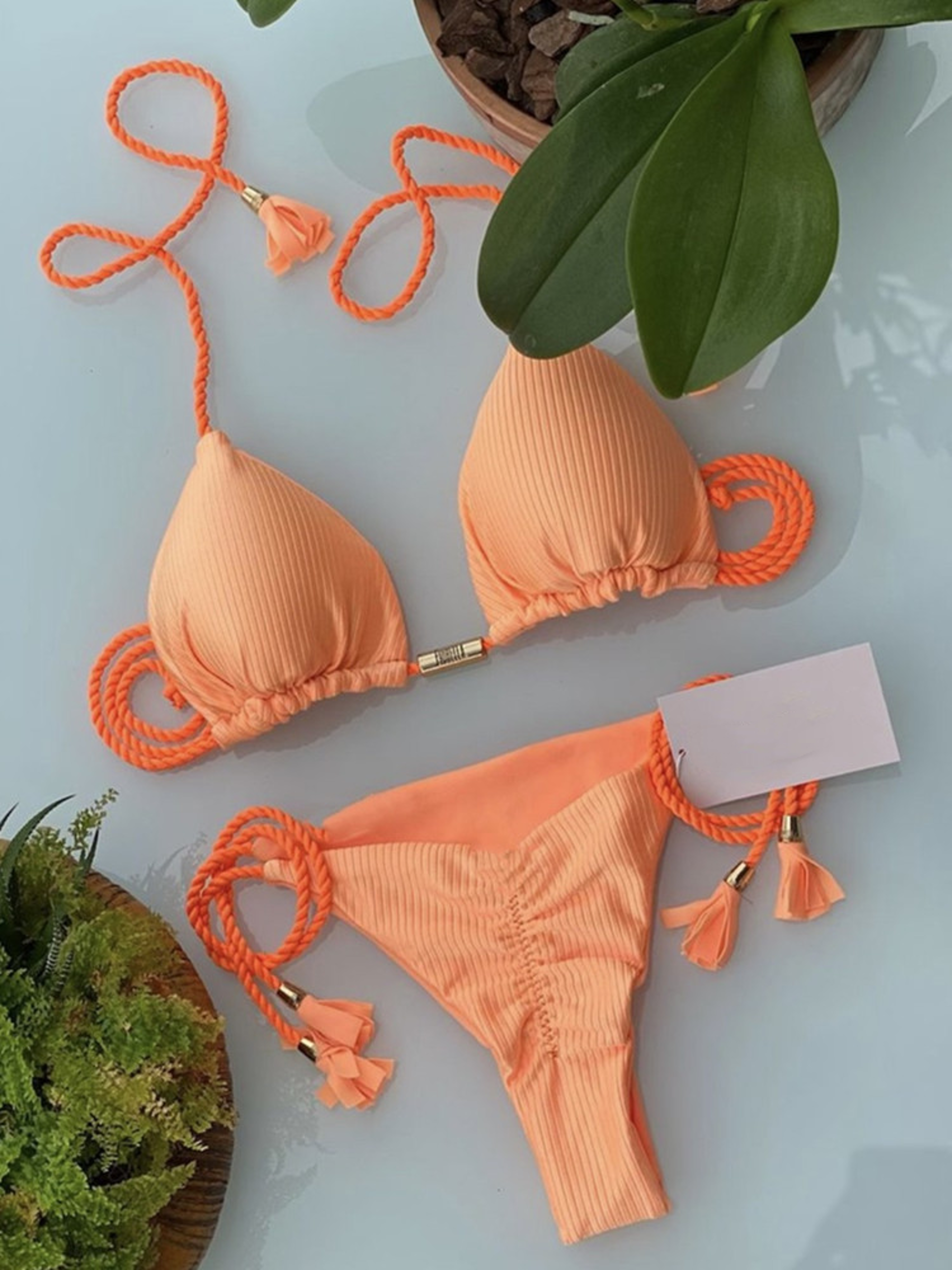 Womens Backless Triangle Bikini Set Multicolor LaceUp TwoPiece Swimsuit 24