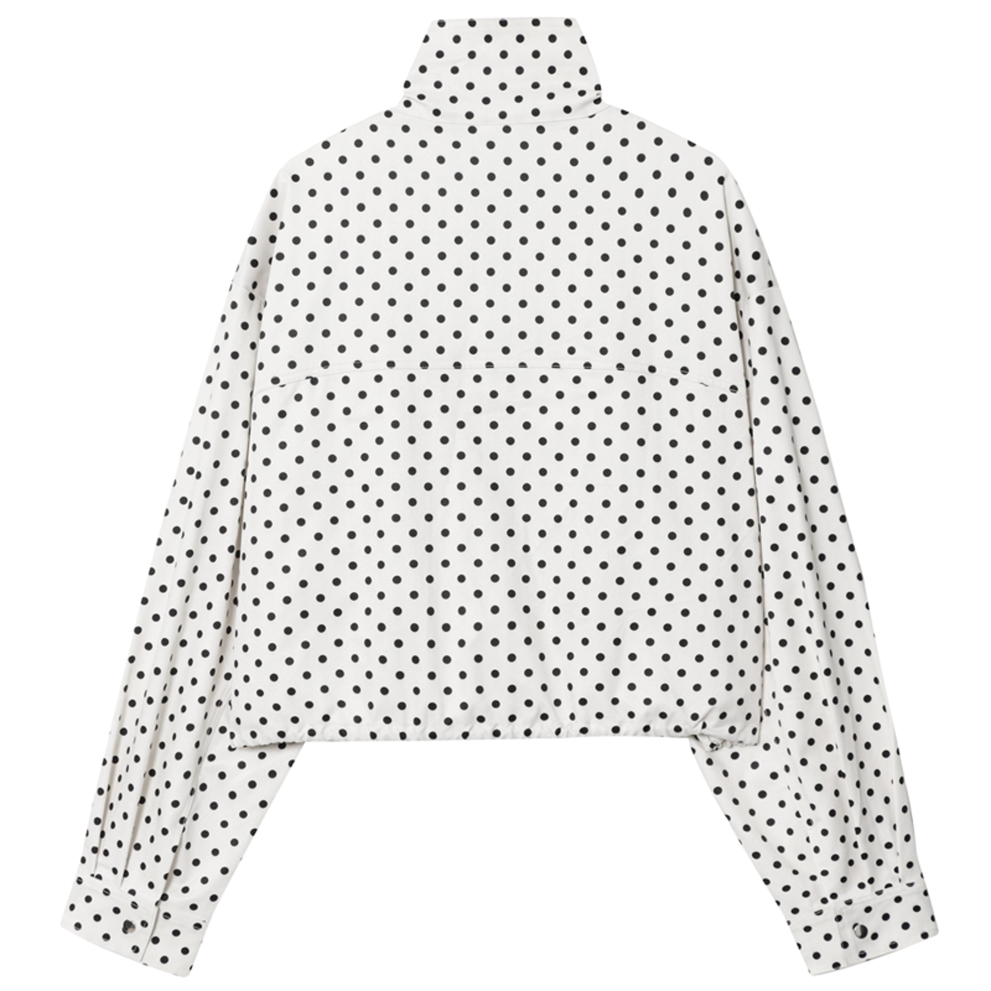 Womens Polka Dot Bomber Jacket Oversized ZipUp Streetwear Outerwear 2