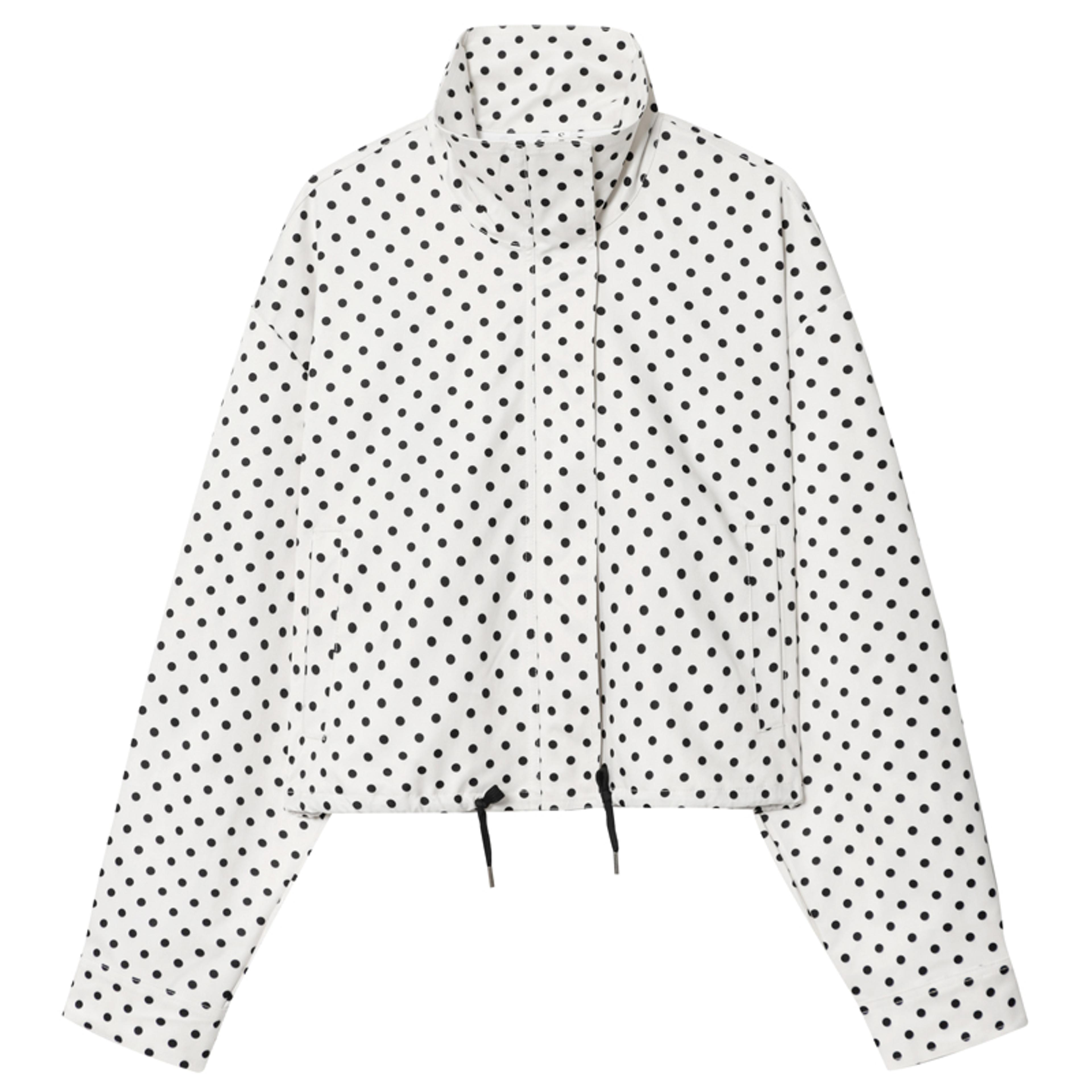 Womens Polka Dot Bomber Jacket Oversized ZipUp Streetwear Outerwear 6