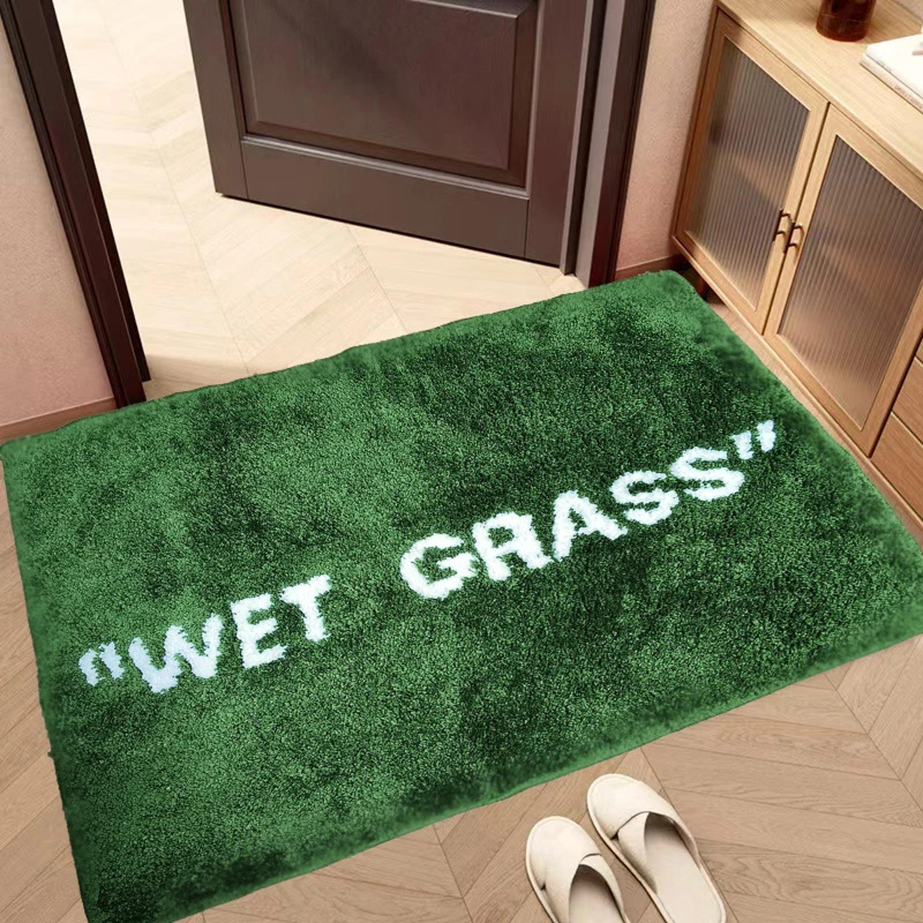 soft green grass doormat plush anti-slip indoor outdoor floor mat