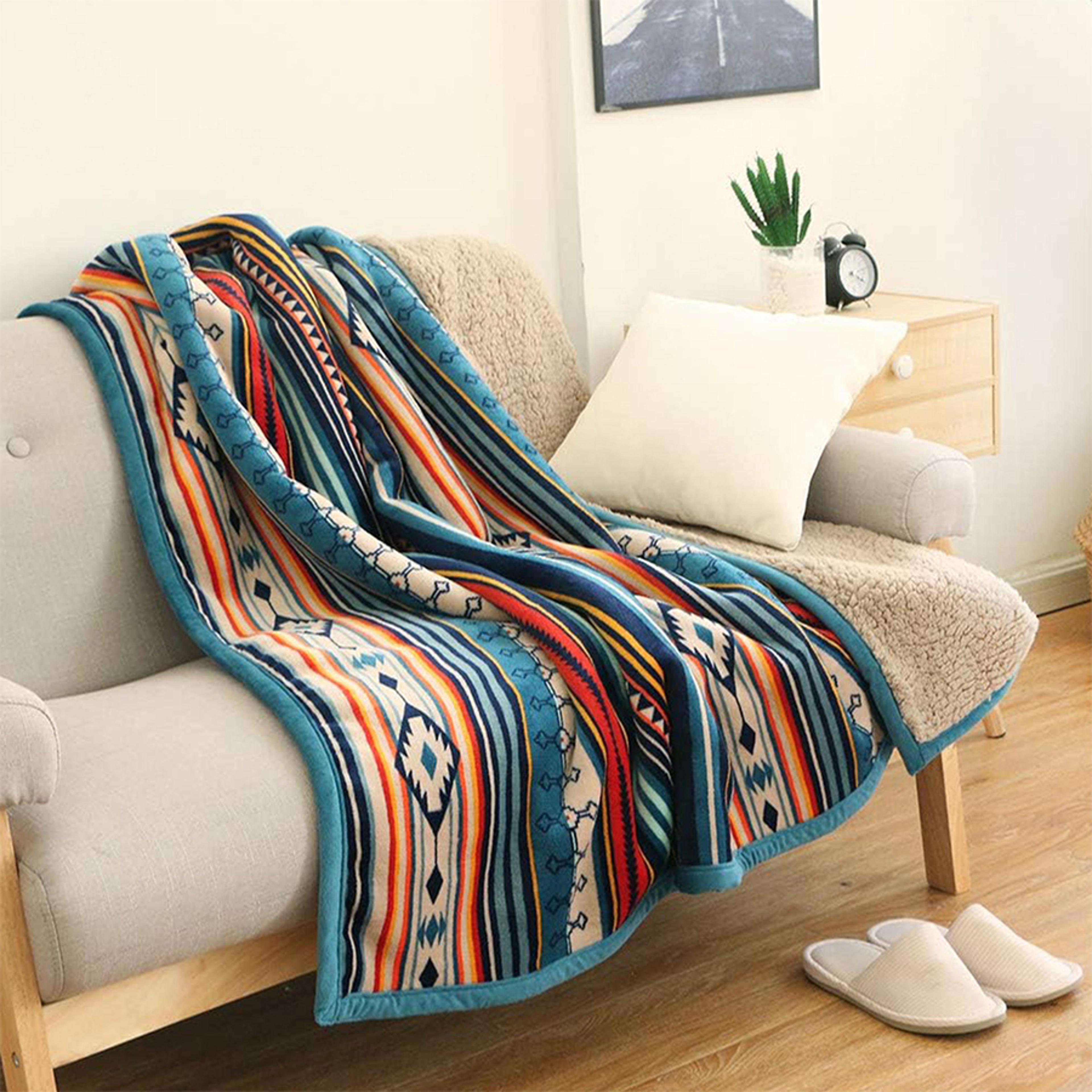 double layer sherpa fleece throw blanket soft reversible flannel for sofa and bed
