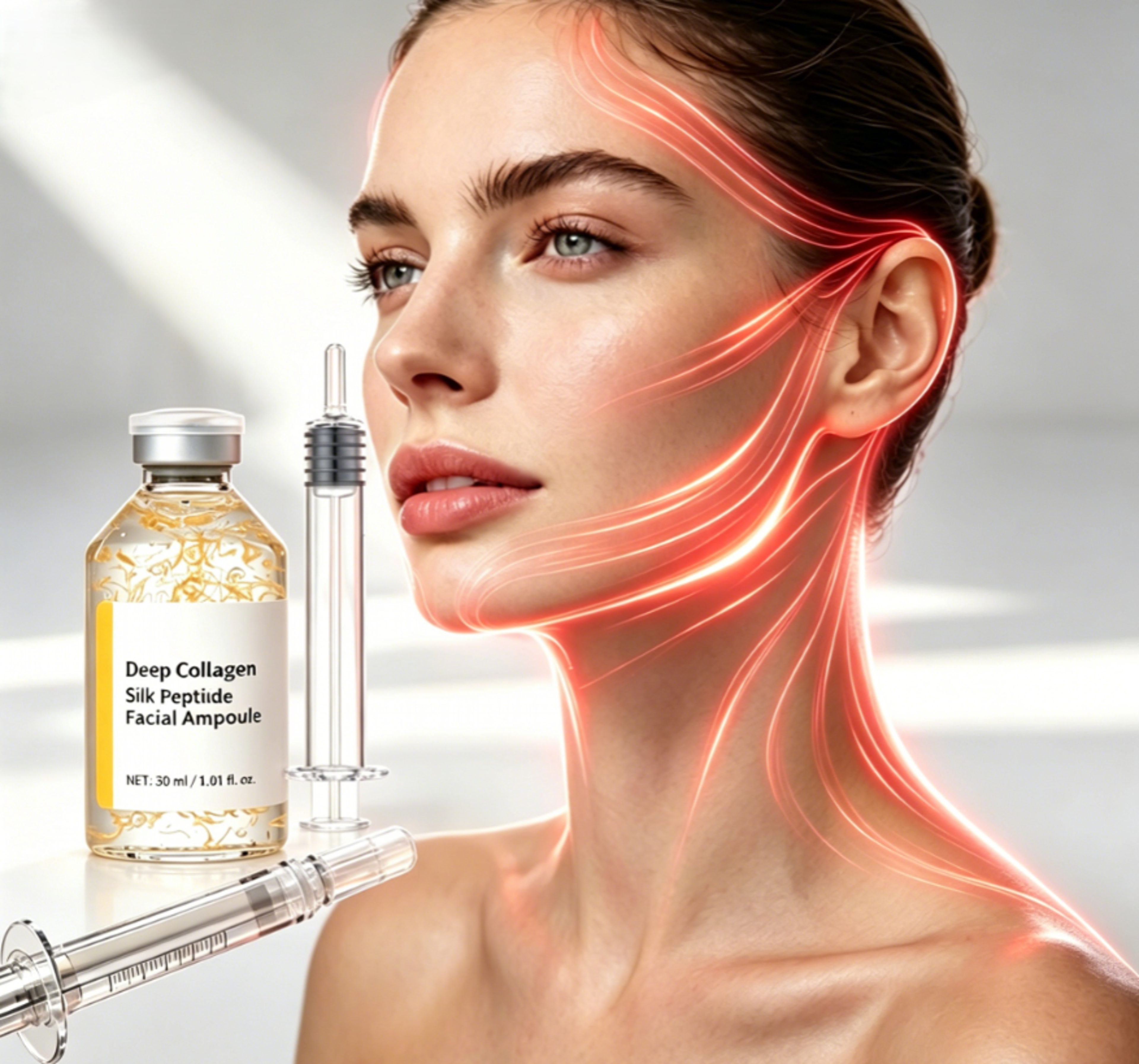 silk peptide anti-aging face serum with collagen and peptide complex