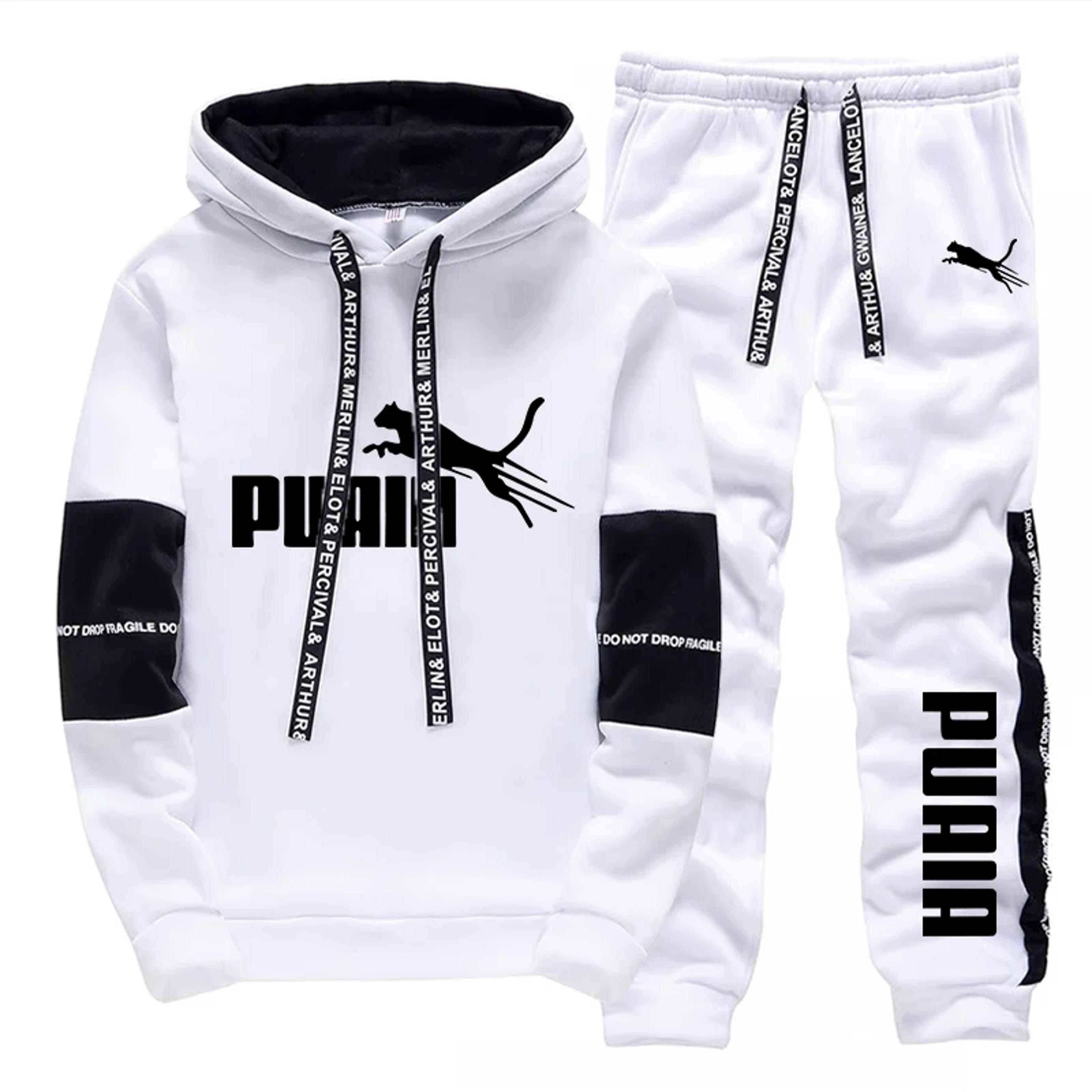 Mens Two Piece Hoodie And Sweatpants Set Casual Pullover Jogging Suit 2
