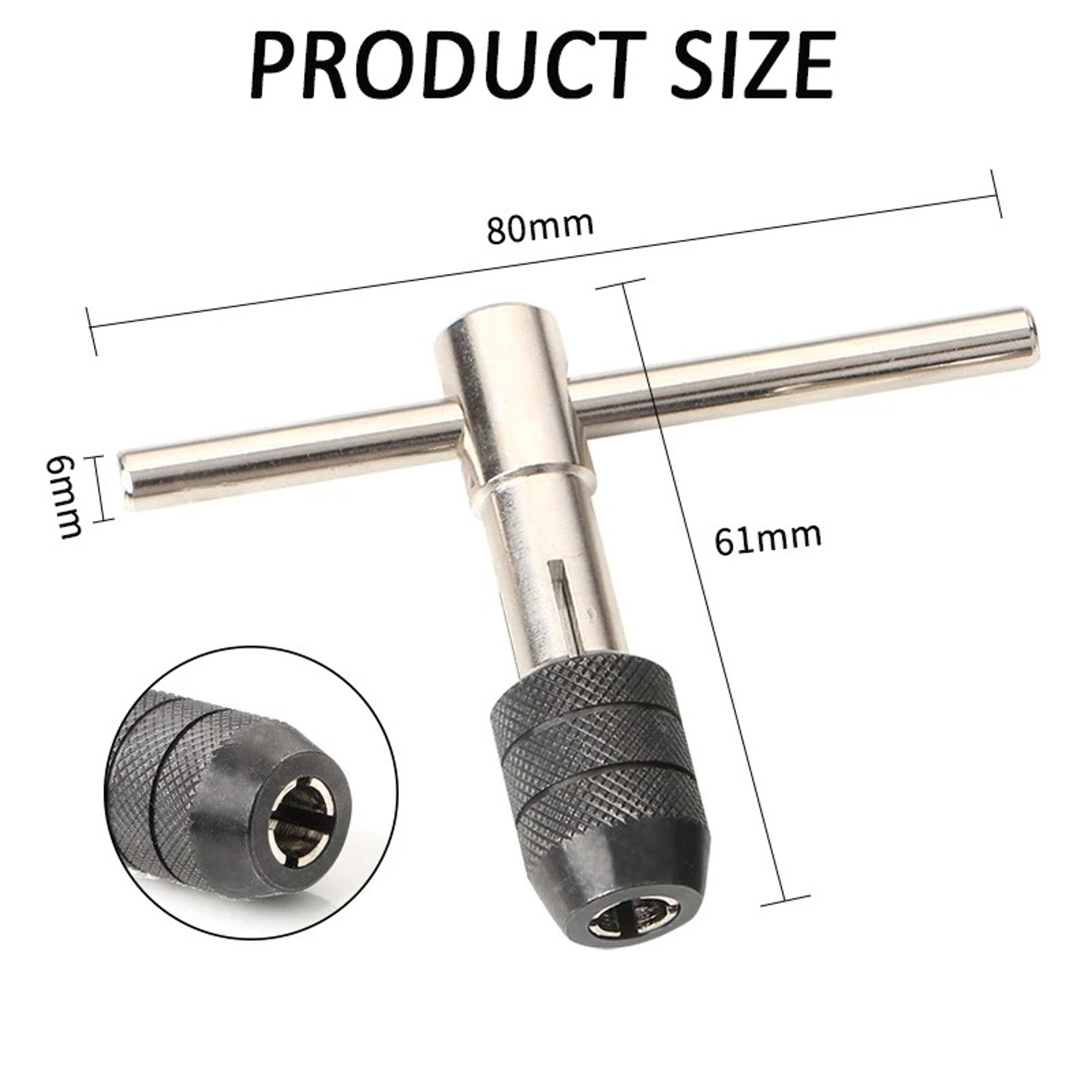 Precision T Handle Tap Wrench Set With Thread Tapping Tool Kit 5