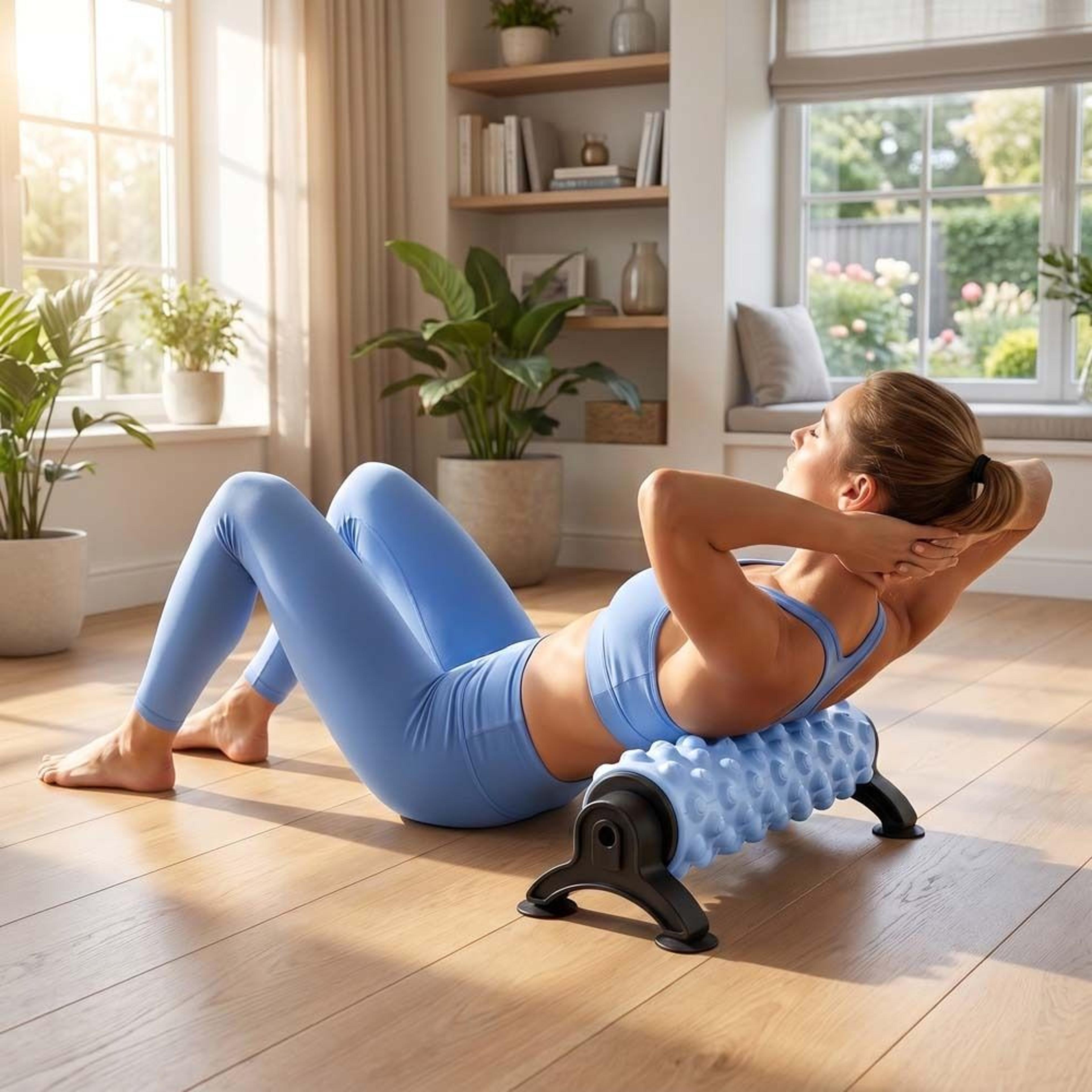 Non Slip Suction Base Foam Roller For Deep Tissue Massage Yoga  Muscle Recovery 3