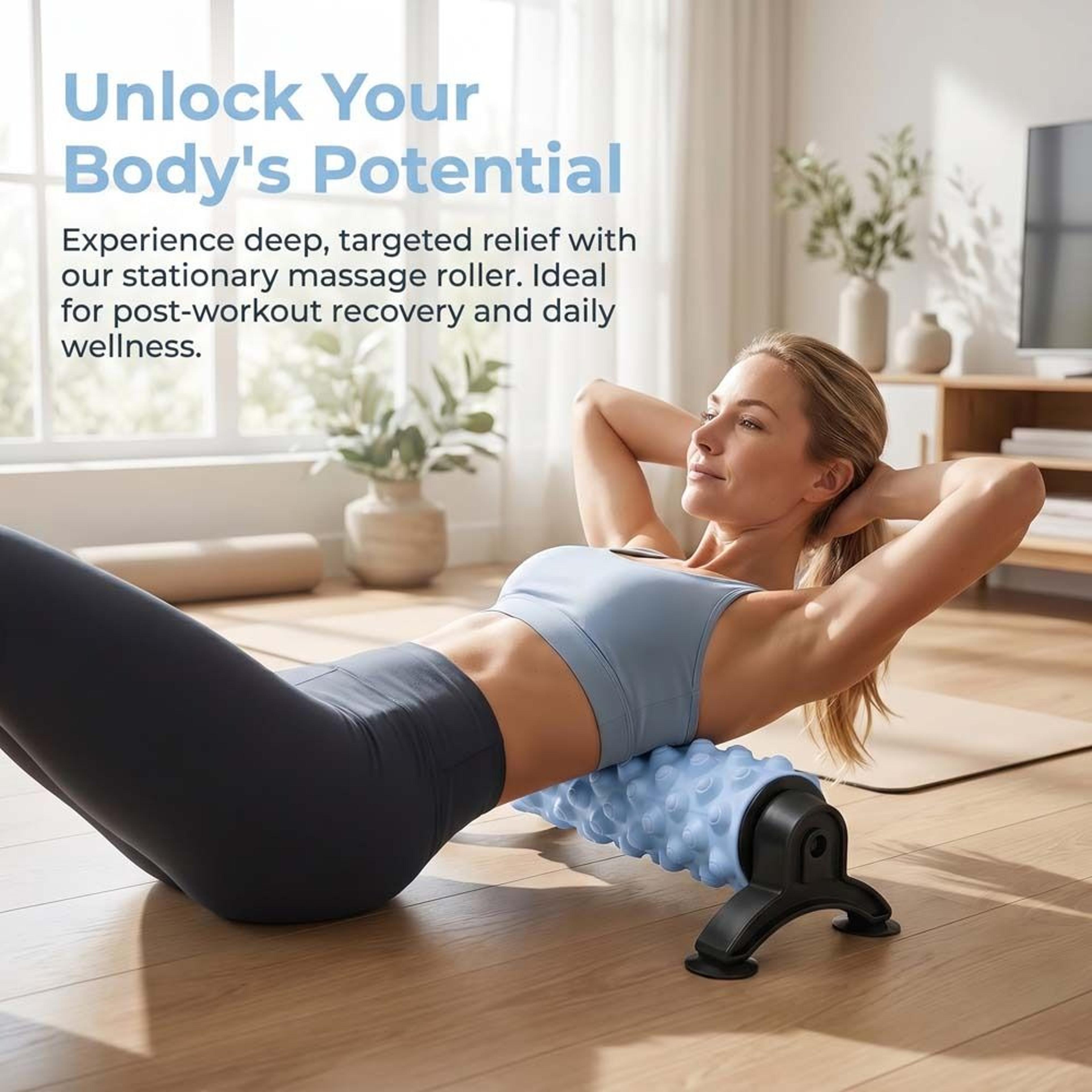 Non Slip Suction Base Foam Roller For Deep Tissue Massage Yoga  Muscle Recovery 4