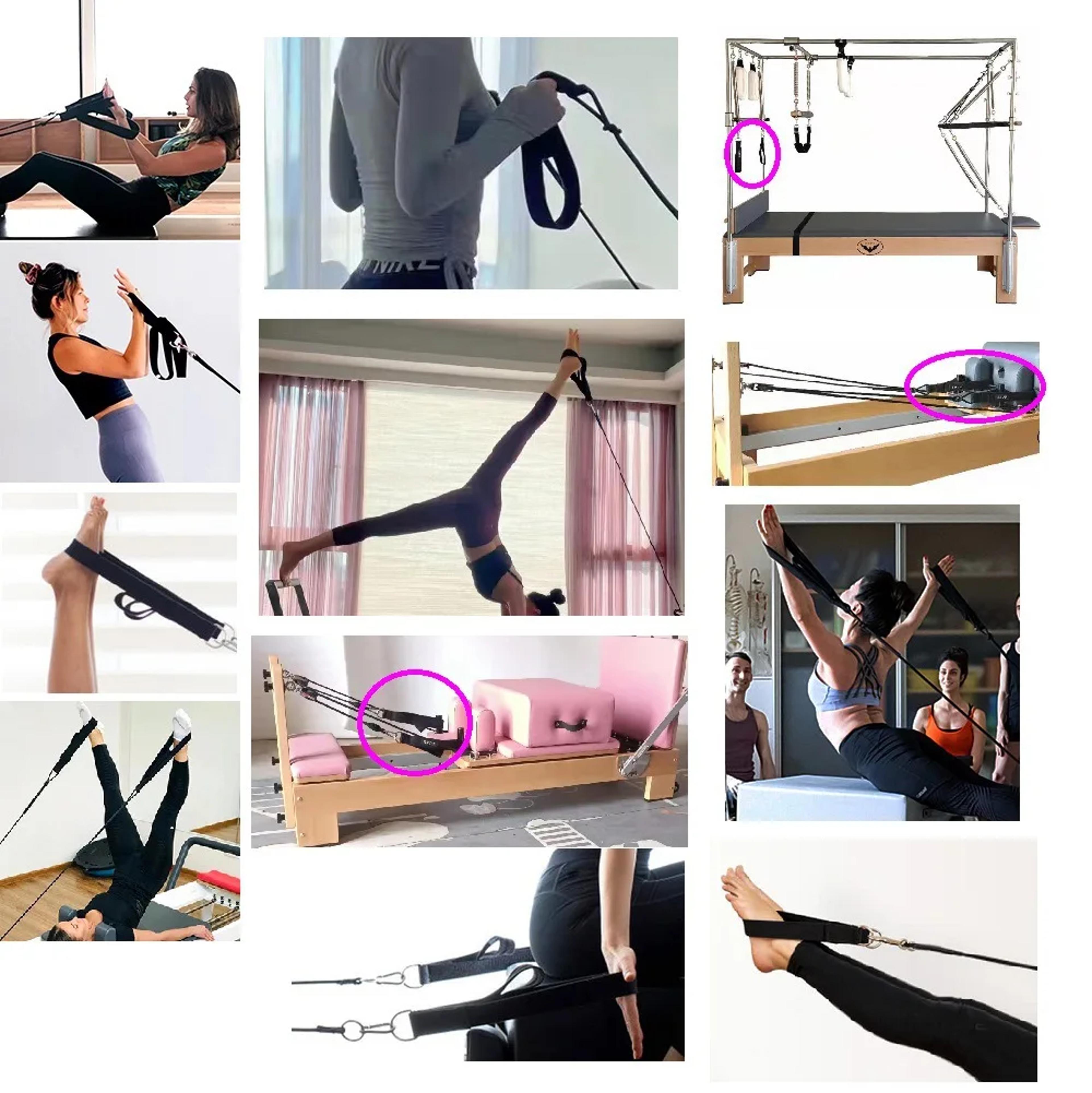 Pilates Resistance Band Double Ring Ankle Strap For Stretching Yoga  Home Workouts 4