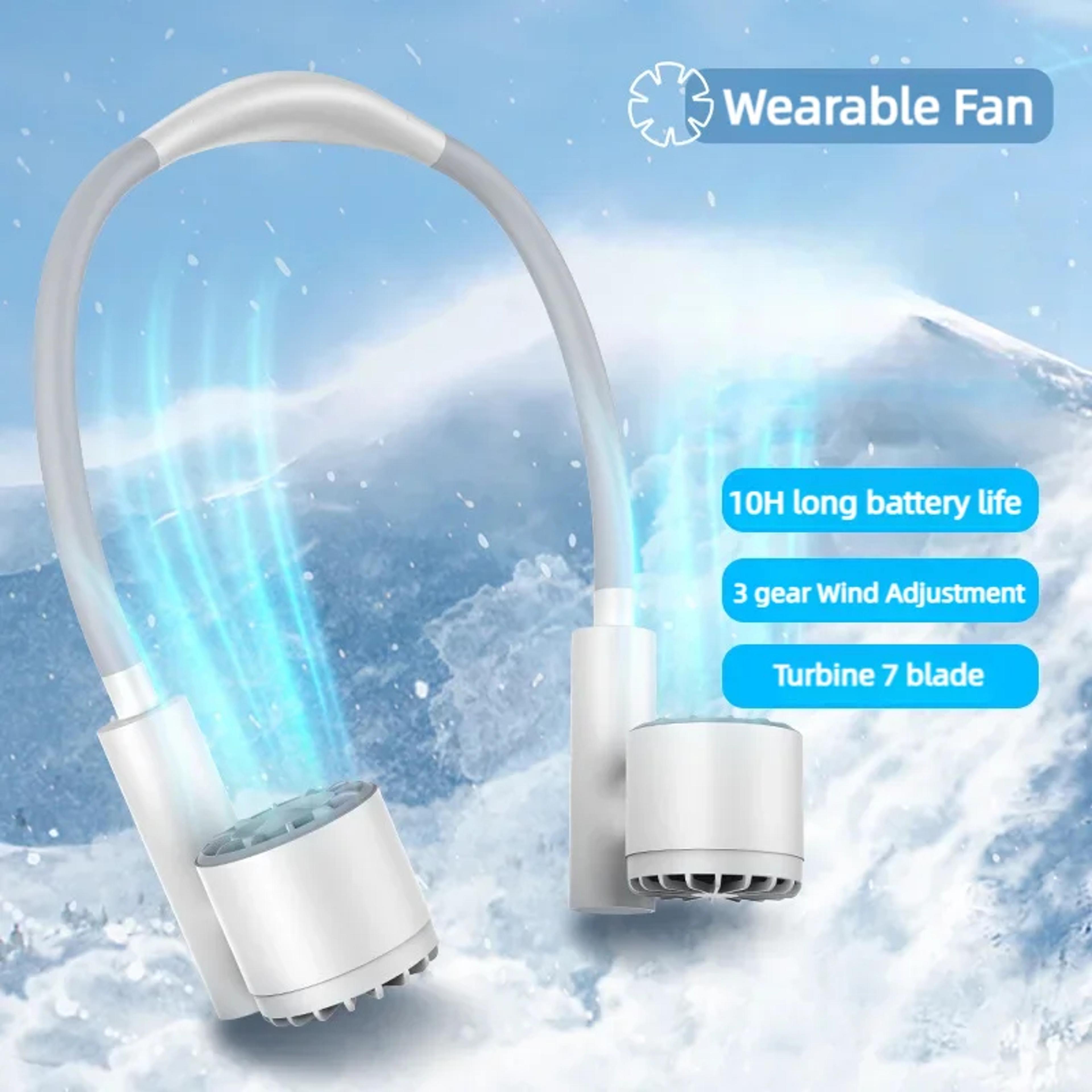 Portable Neck Fan USB Rechargeable Wearable Personal Cooling Fan 5